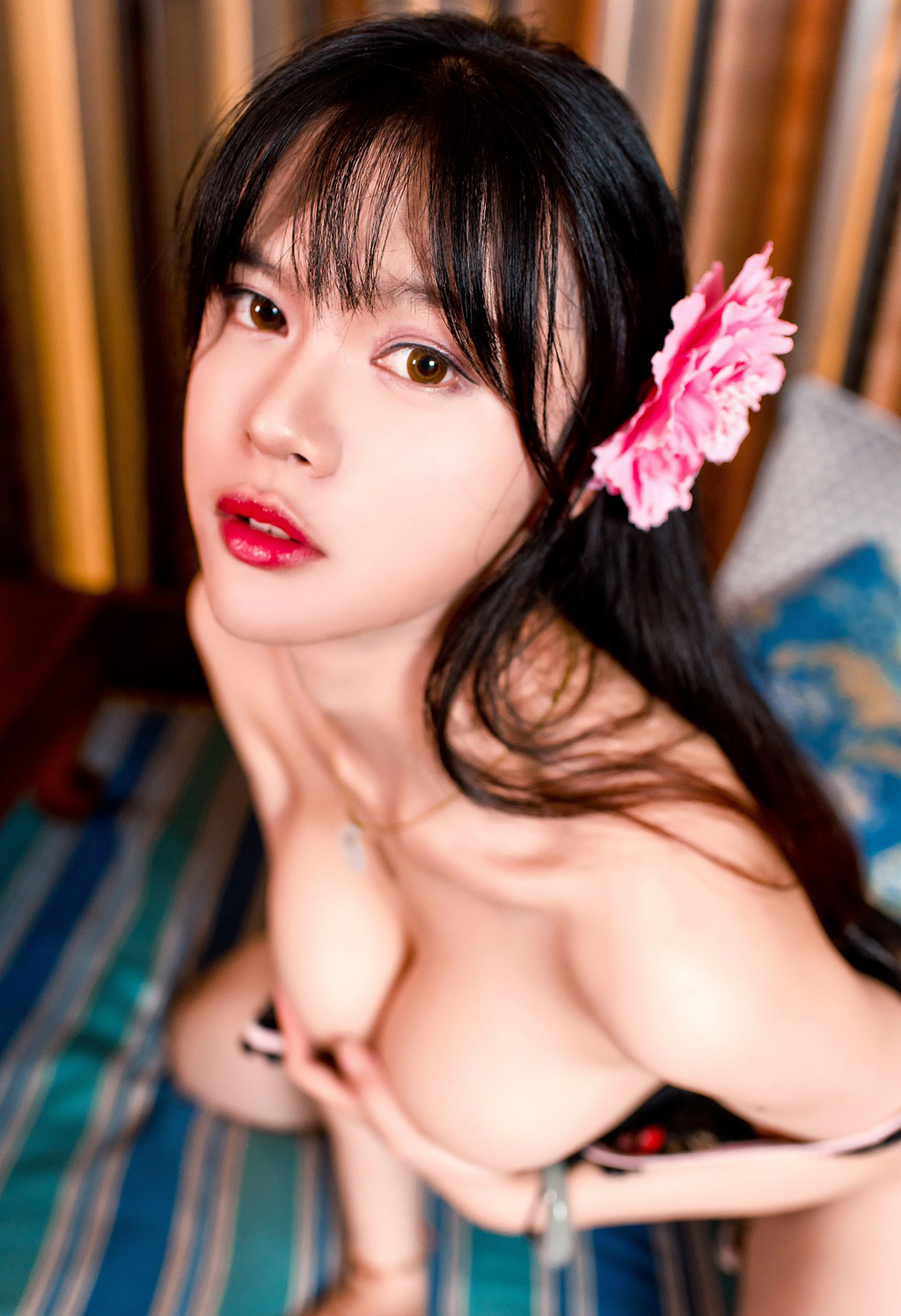 桃子瑪莉韻味鏤空旗袍與誘惑蕾絲內衣