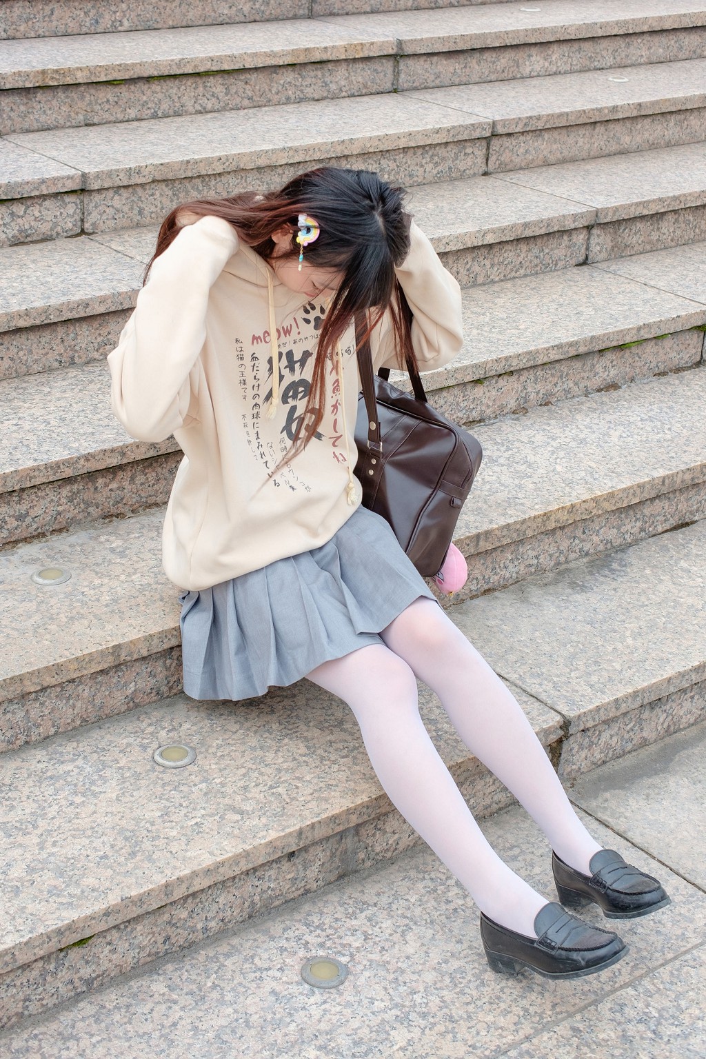 Outdoor White Silk Short Skirt [Sen Luo Consortium] R15-040 Photobook [131P