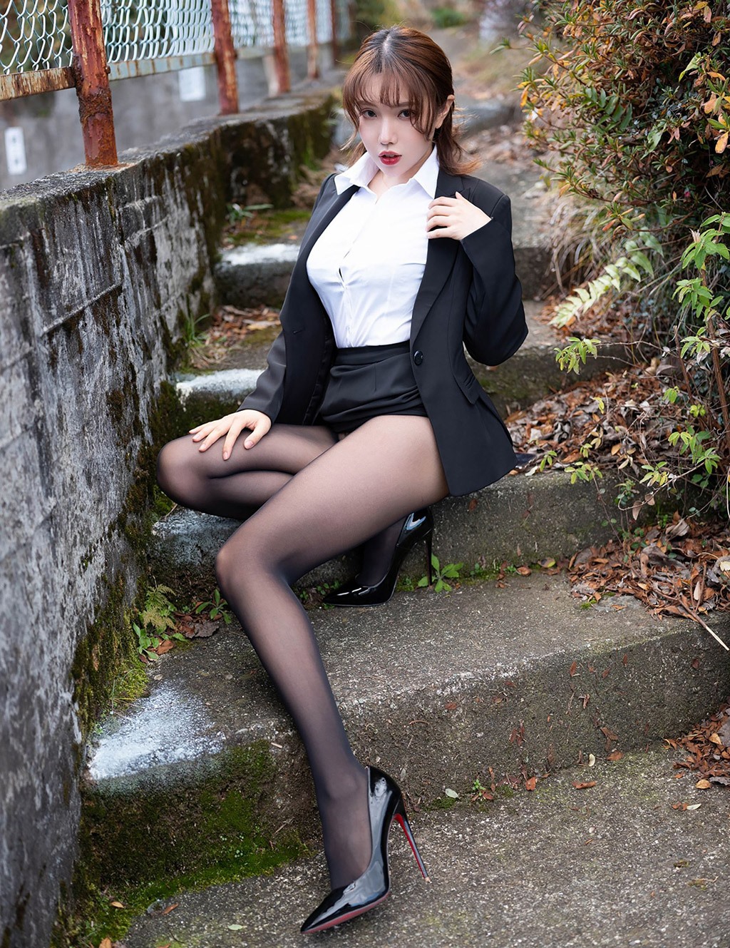 黄楽然情趣网衣兔女郎制服黑丝OL系列