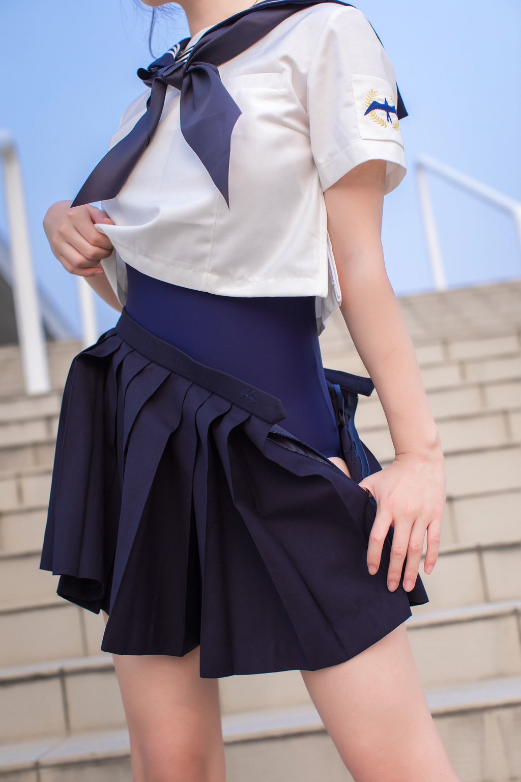 Coser Vân Muội: JK + Vớ trắng + Bộ đồ bơi trường học [Phúc lợi Cosplay] Tập ảnh [20P