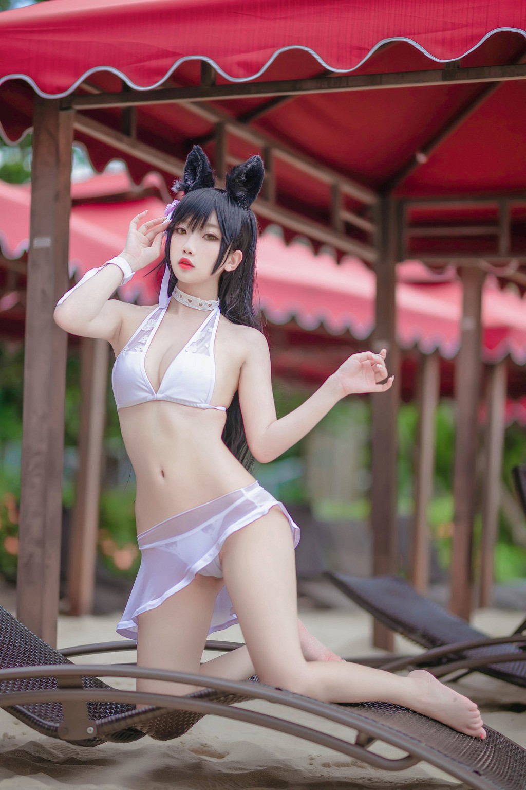 กี๋ชู่ย่าว อยู่หรือไม่ w 《ชุดว่ายน้ำแมวหญิงถ่ายนอกสถานที่》 [COSPLAY ฟู๋ลี่] หนังสือภาพ [17P