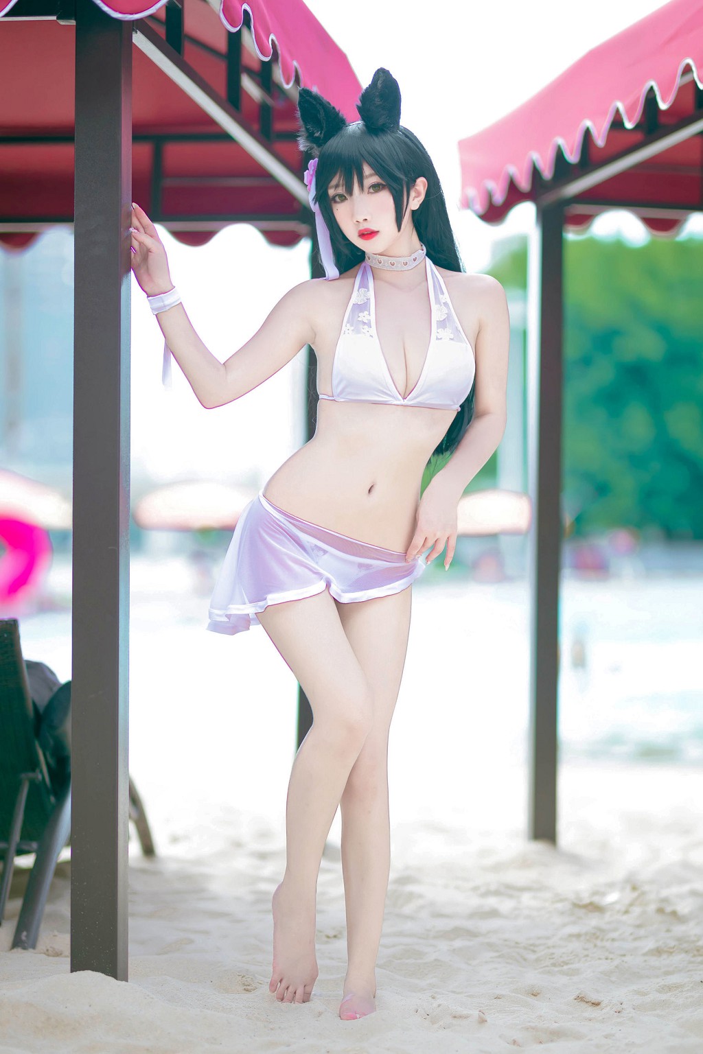 กี๋ชู่ย่าว อยู่หรือไม่ w 《ชุดว่ายน้ำแมวหญิงถ่ายนอกสถานที่》 [COSPLAY ฟู๋ลี่] หนังสือภาพ [17P