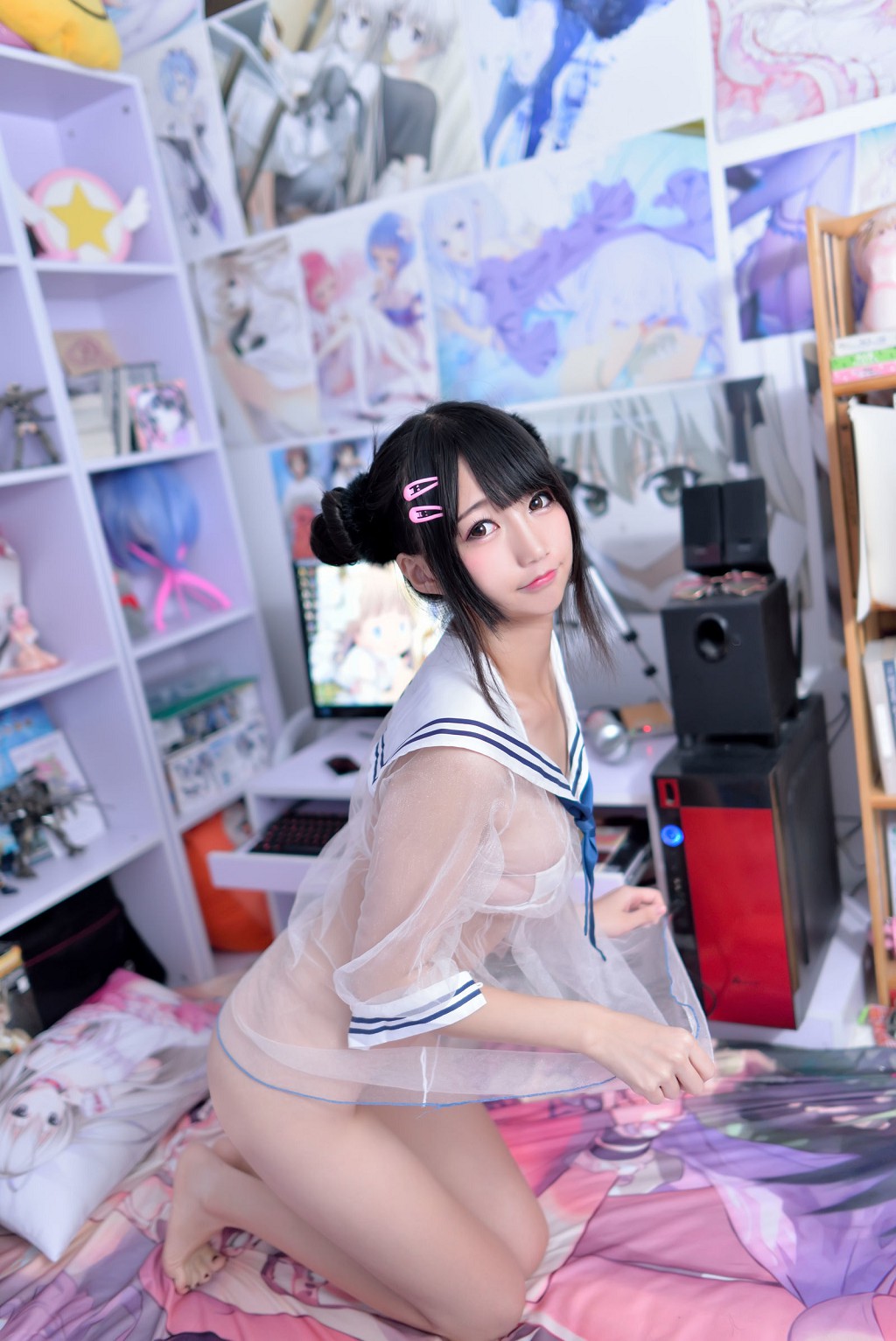 ナゲサ魔物女《シースルー水手服 + 丁字パンツ》 [コスプレ特典] 写真集[35P