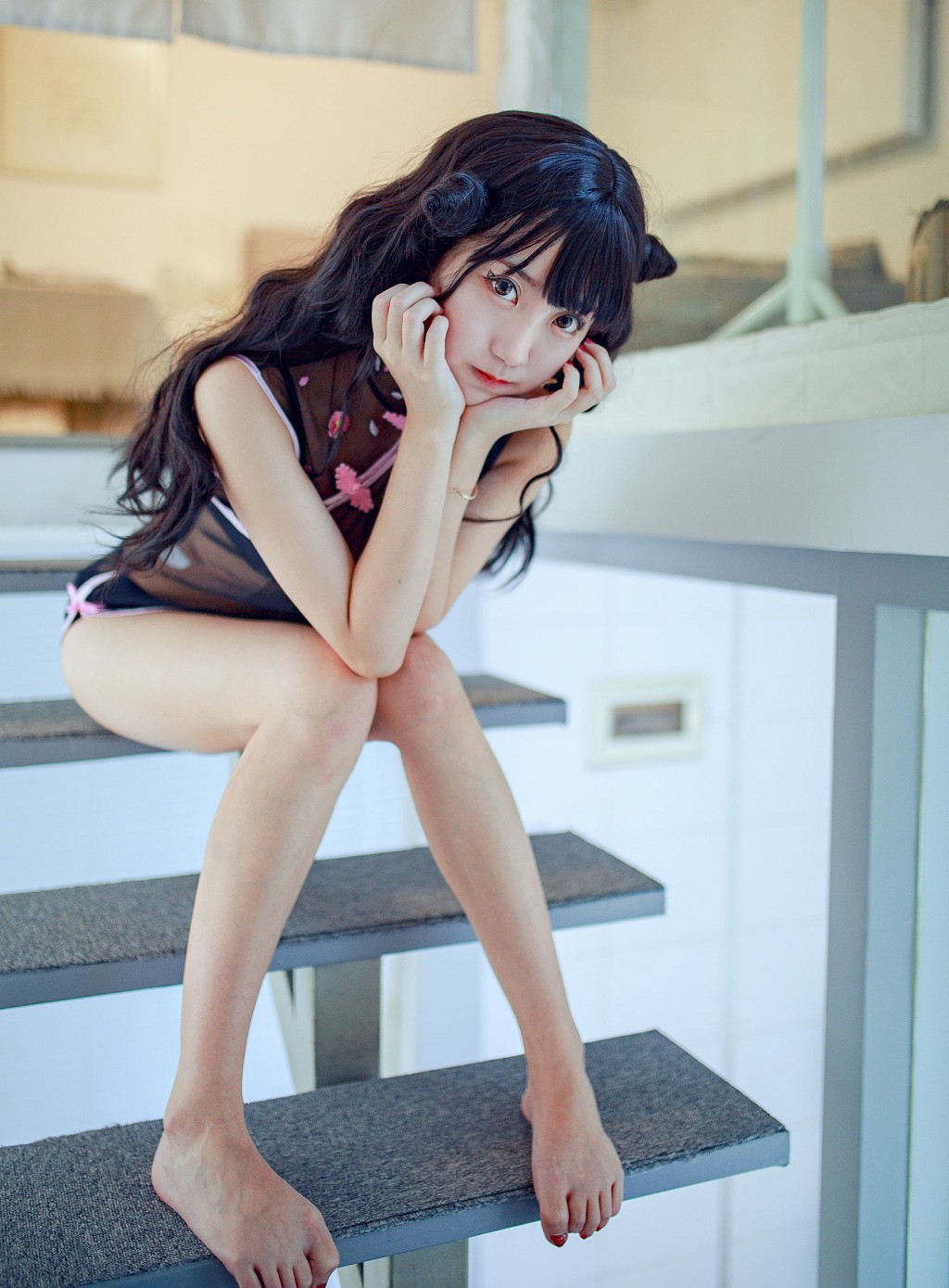 COSER 흑천 《아이탕 토끼 여인 작은 악마 치파오》 [코스플레이 소녀] 사진집 [36P