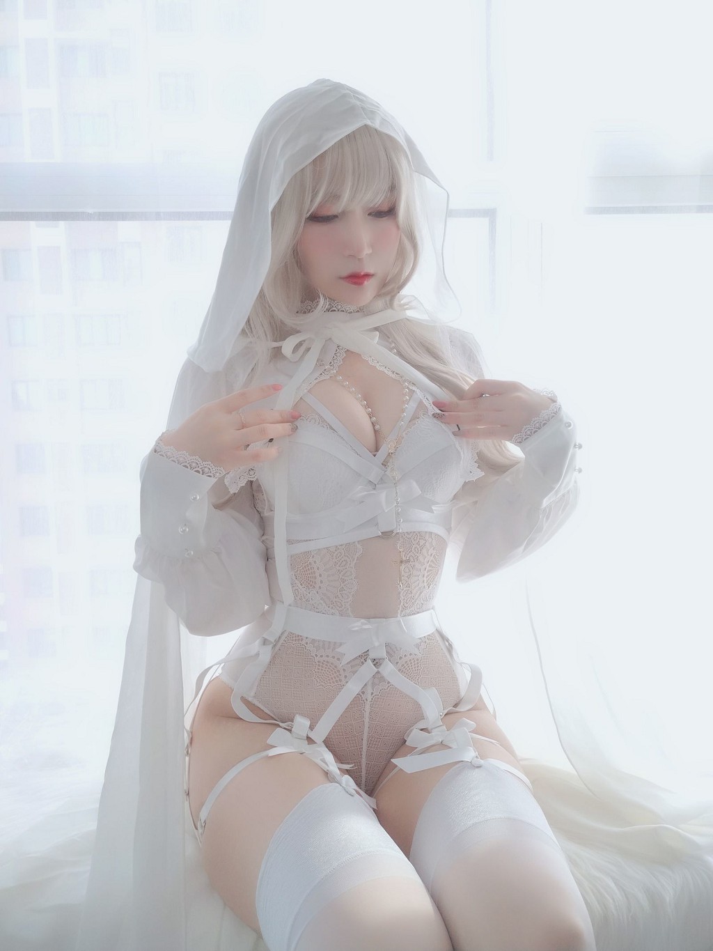COSER Bạch Ngân 81: Thánh Nữ Thuần Bạch [Cosplay Thiếu Nữ] Tập ảnh [56P