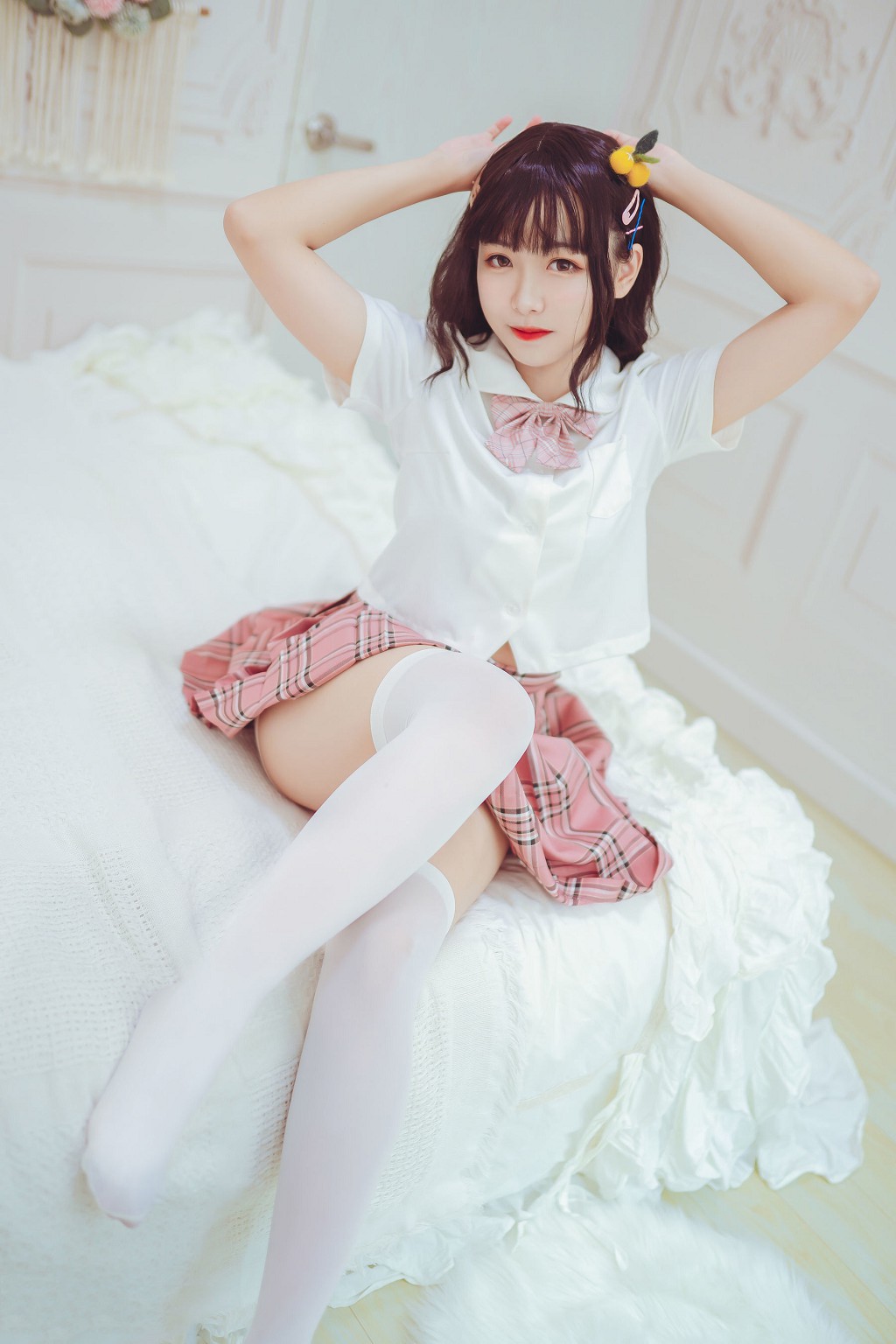 Over-the-Knee White Silk [Meow Sugar Film] Vol. 001 Photo Collection [41P