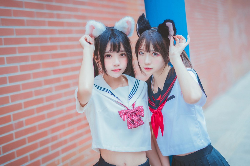 桜桃喵与疯猫ss JK百合2 Cosplay 33P