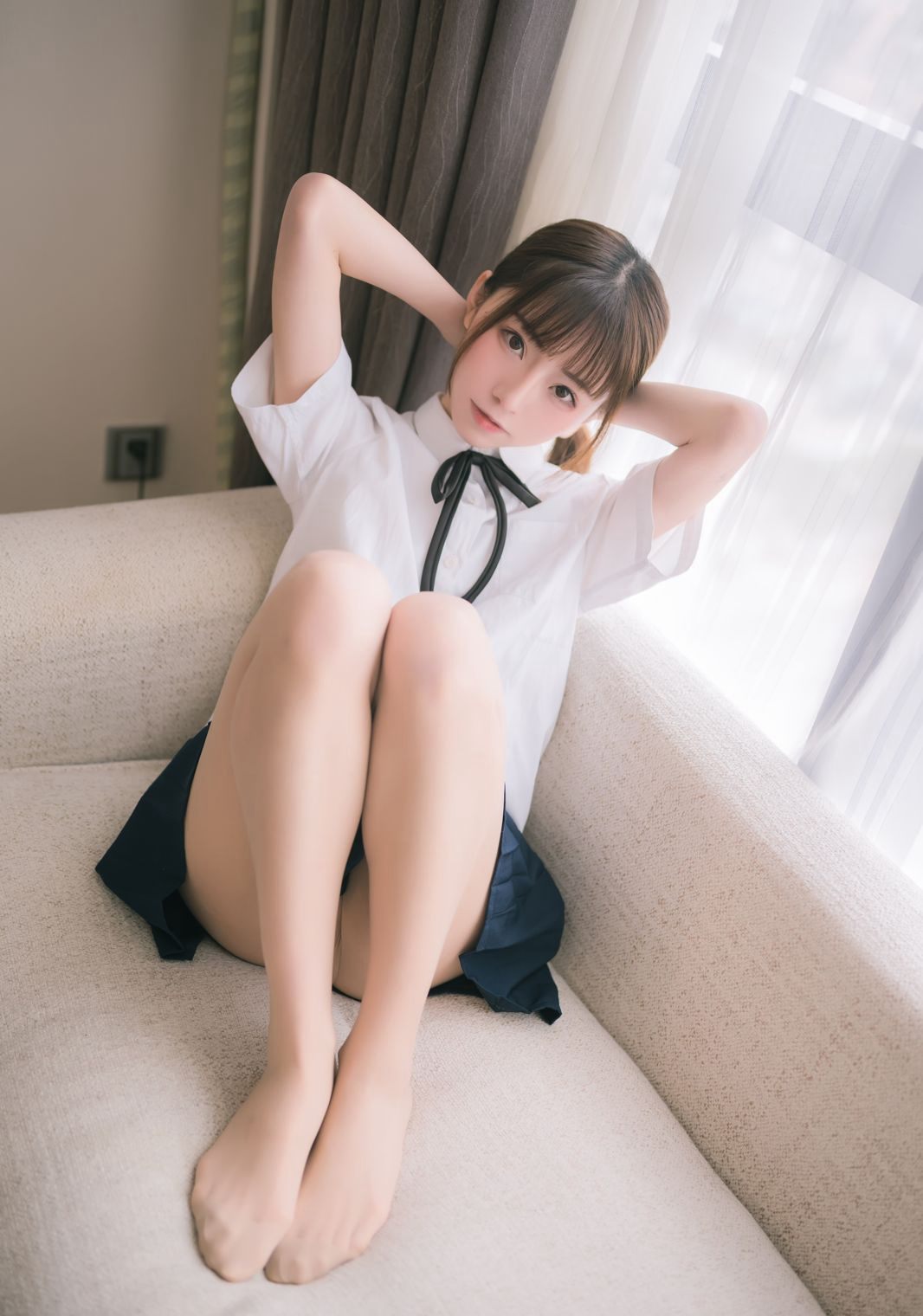 Kitaro_ Kitaro bộ ảnh quy mô lớn: Cởi tất, chân đẹp gợi cảm, đồng phục váy ngắn