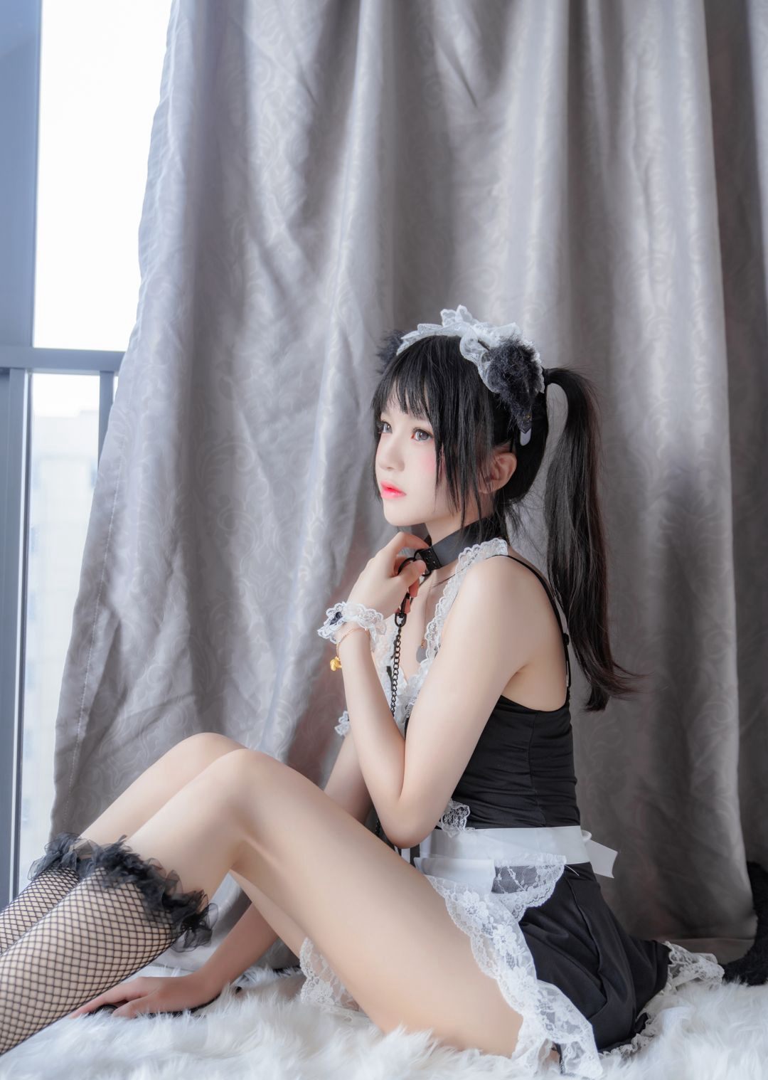 網襪白嫩美腿女僕裝櫻桃喵2020最新圖片誘惑大尺度COSPLAY高清