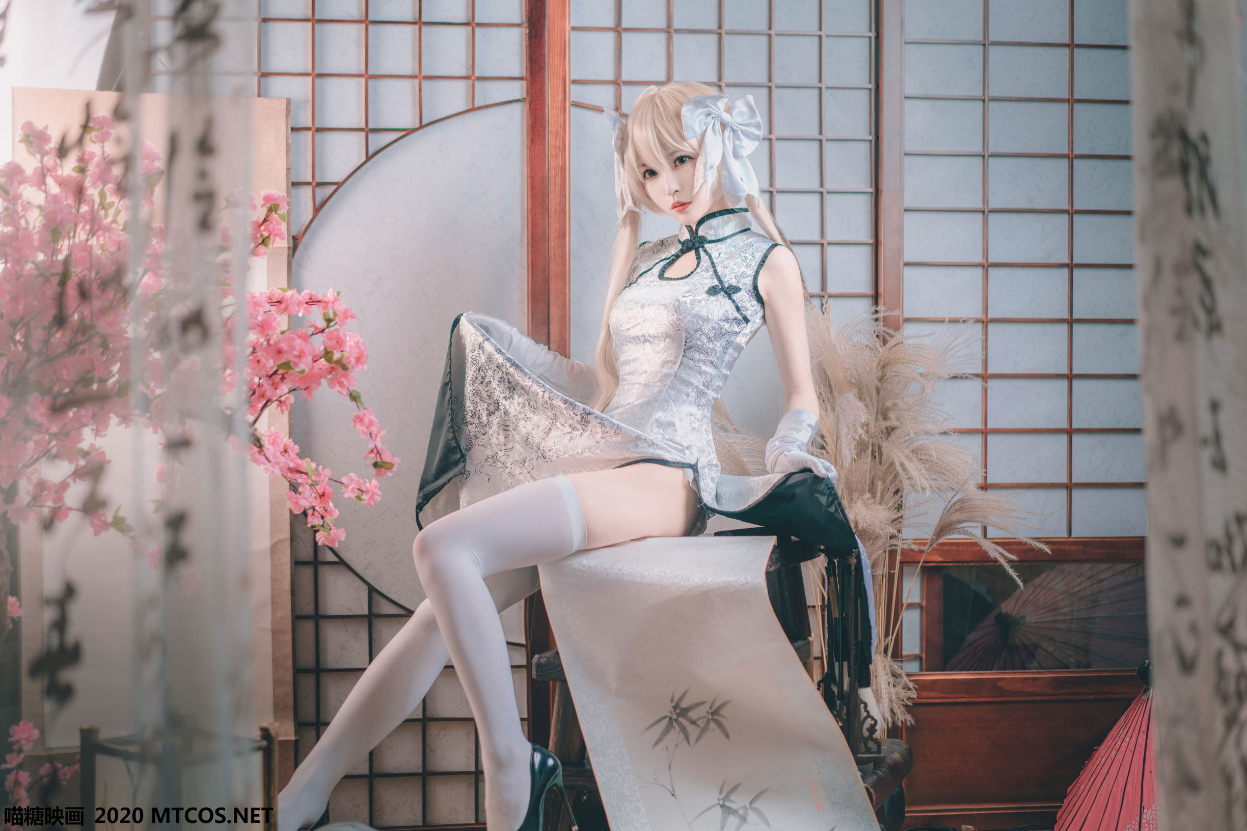 Miêu Đường Điện Ảnh] HML.009 Áo qipao sợi bạc