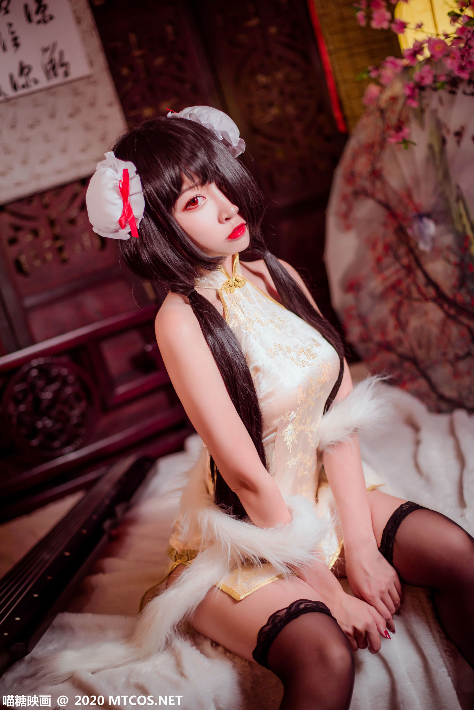 Miao Tang Film] HML.019 Kurumi Black Silk Cheongsam