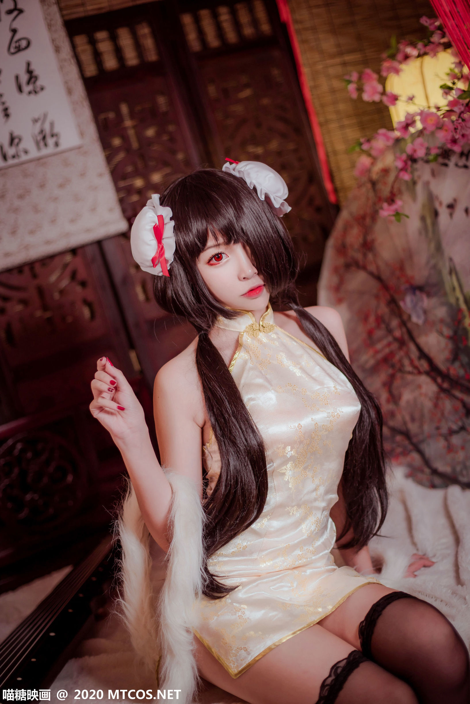 Miao Tang Film] HML.019 Kurumi Black Silk Cheongsam