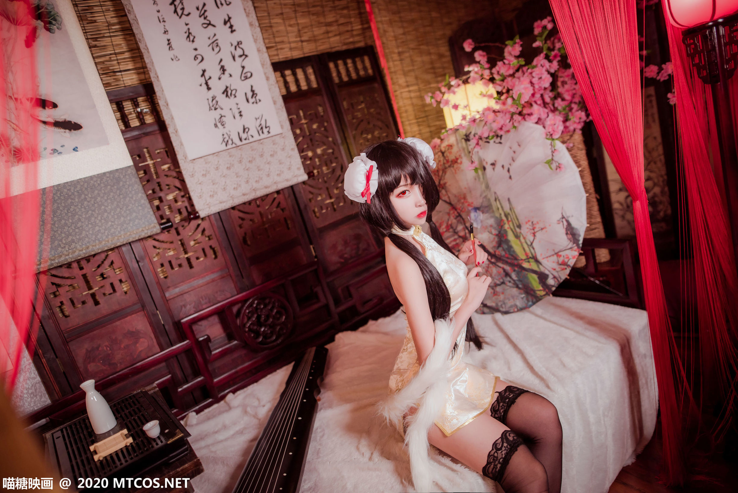 Miao Tang Film] HML.019 Kurumi Black Silk Cheongsam