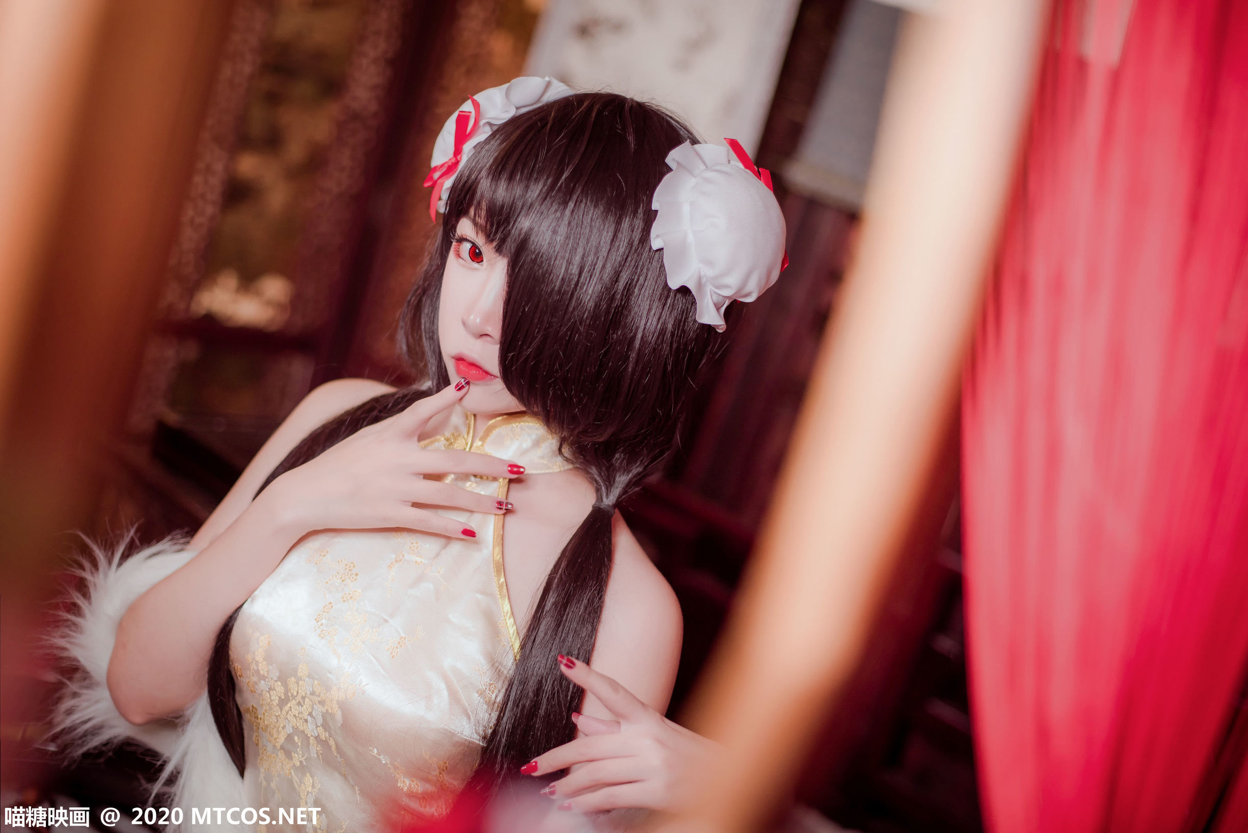 Miao Tang Film] HML.019 Kurumi Black Silk Cheongsam