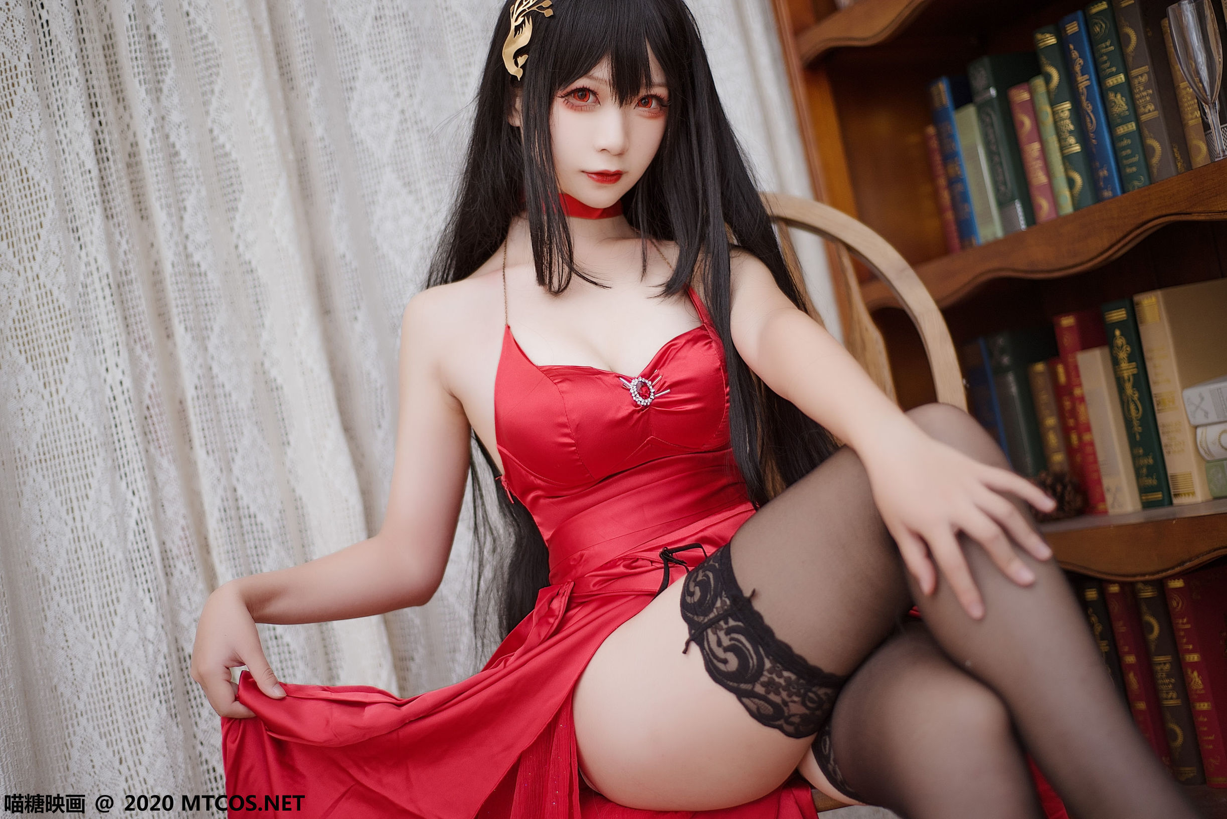 เมียวถังภาพยนตร์] VOL.210 เบฟา ชุดราตรี สีแดง-น้ำเงิน