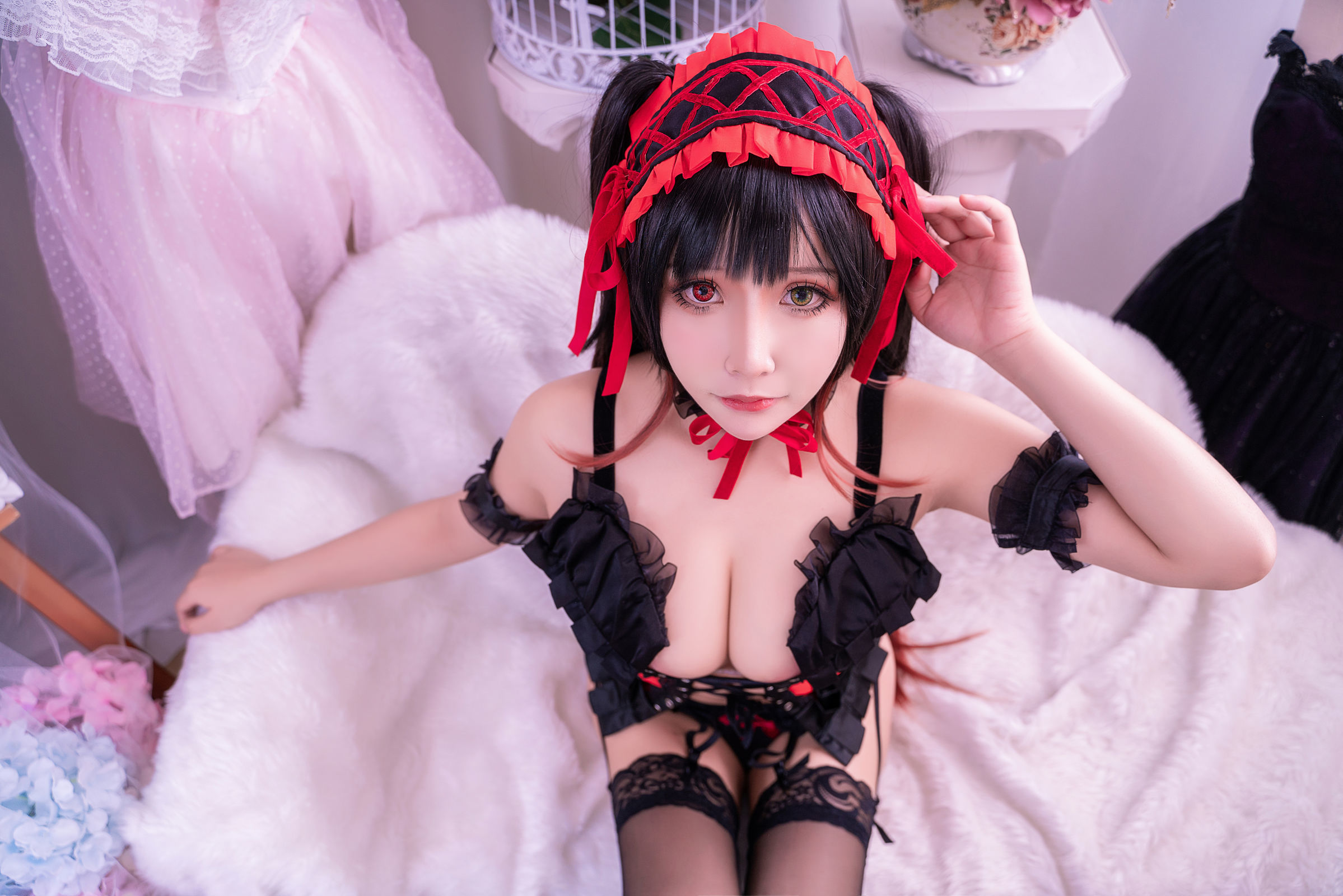 蘿莉COS] 二次元妹子抱走莫子aa - 狂三 黑色蕾絲