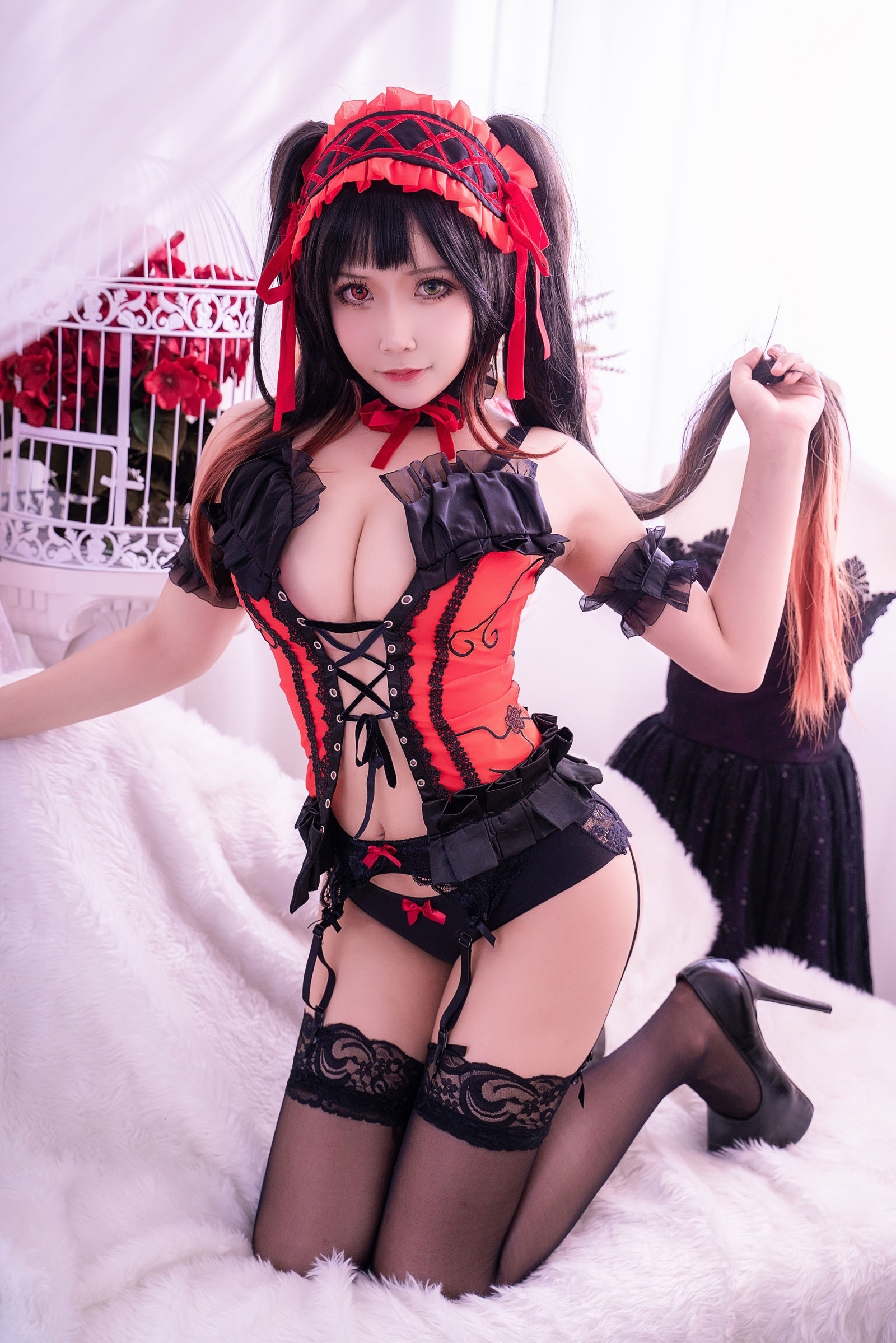  belle  Cosplay] Cô gái 2D ôm Mozi aa - Kurumi Renda đen