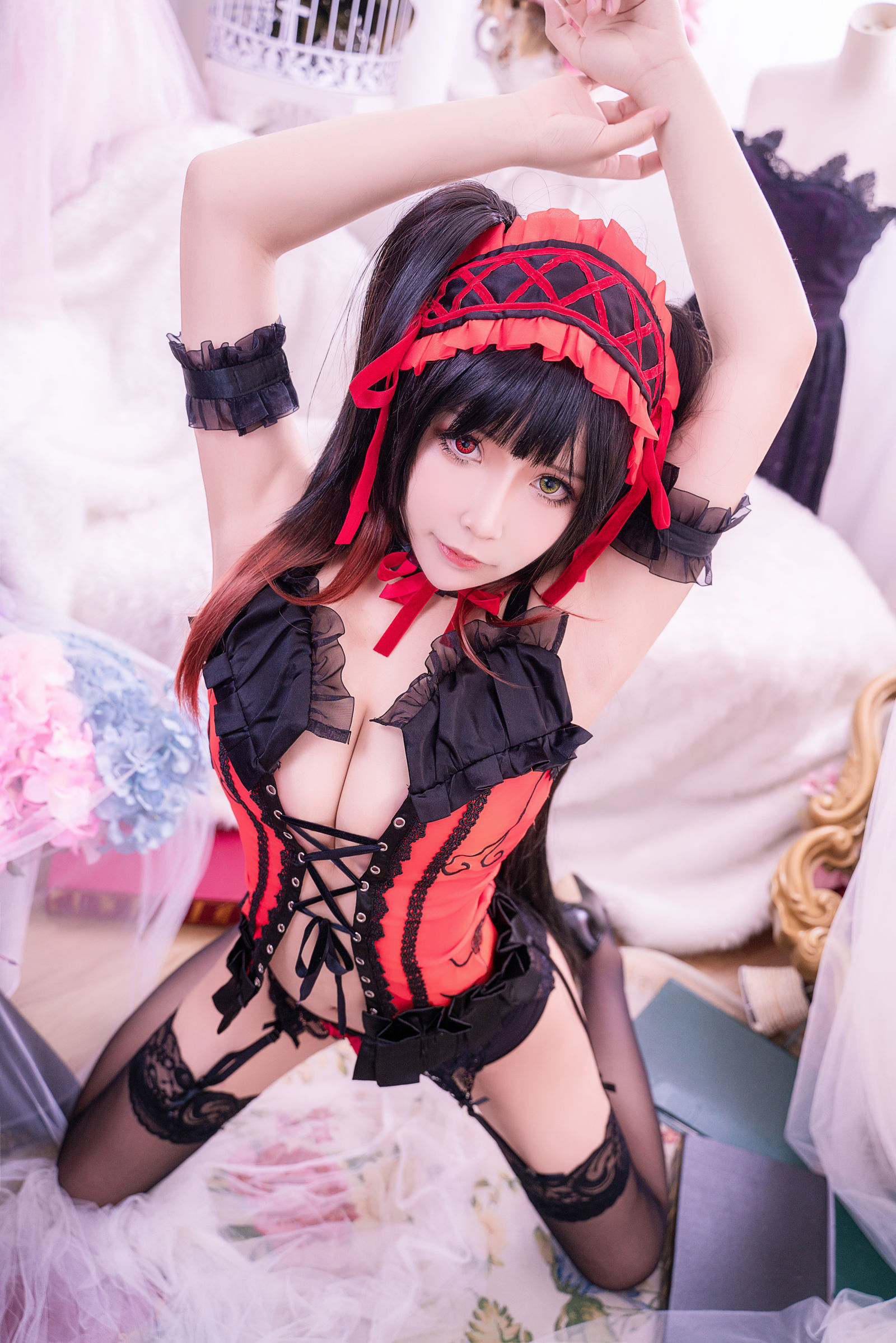 蘿莉COS] 二次元妹子抱走莫子aa - 狂三 黑色蕾絲