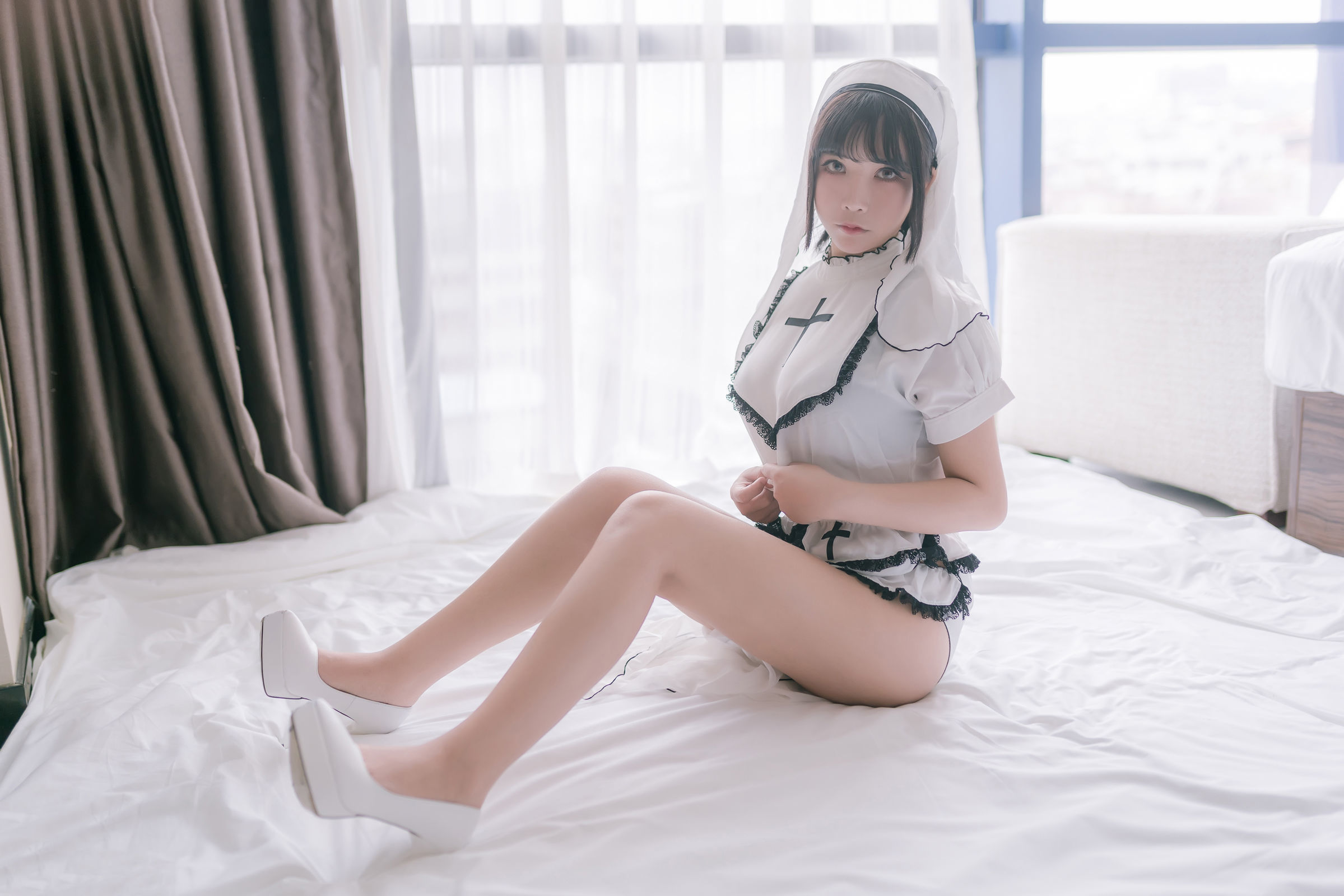  belle  COS] Cô gái 2D ôm đi Mozi aa - Nữ tu thuần trắng