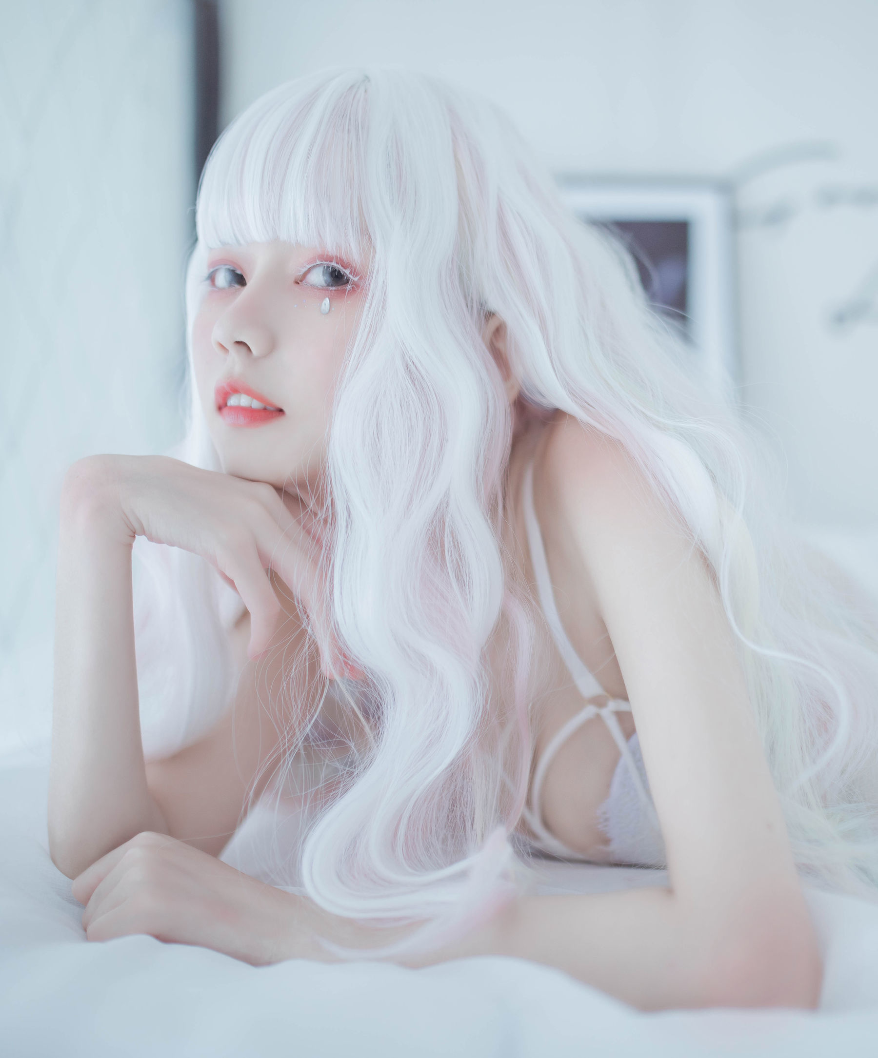  belle ta Cosplay] Tiểu yêu tinh của bạn Phủ Khanh - Trắng ren tư phòng