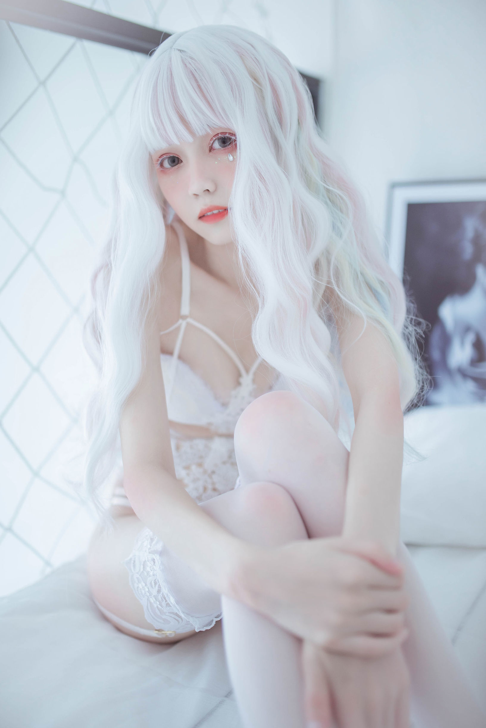  belle ta Cosplay] Tiểu yêu tinh của bạn Phủ Khanh - Trắng ren tư phòng