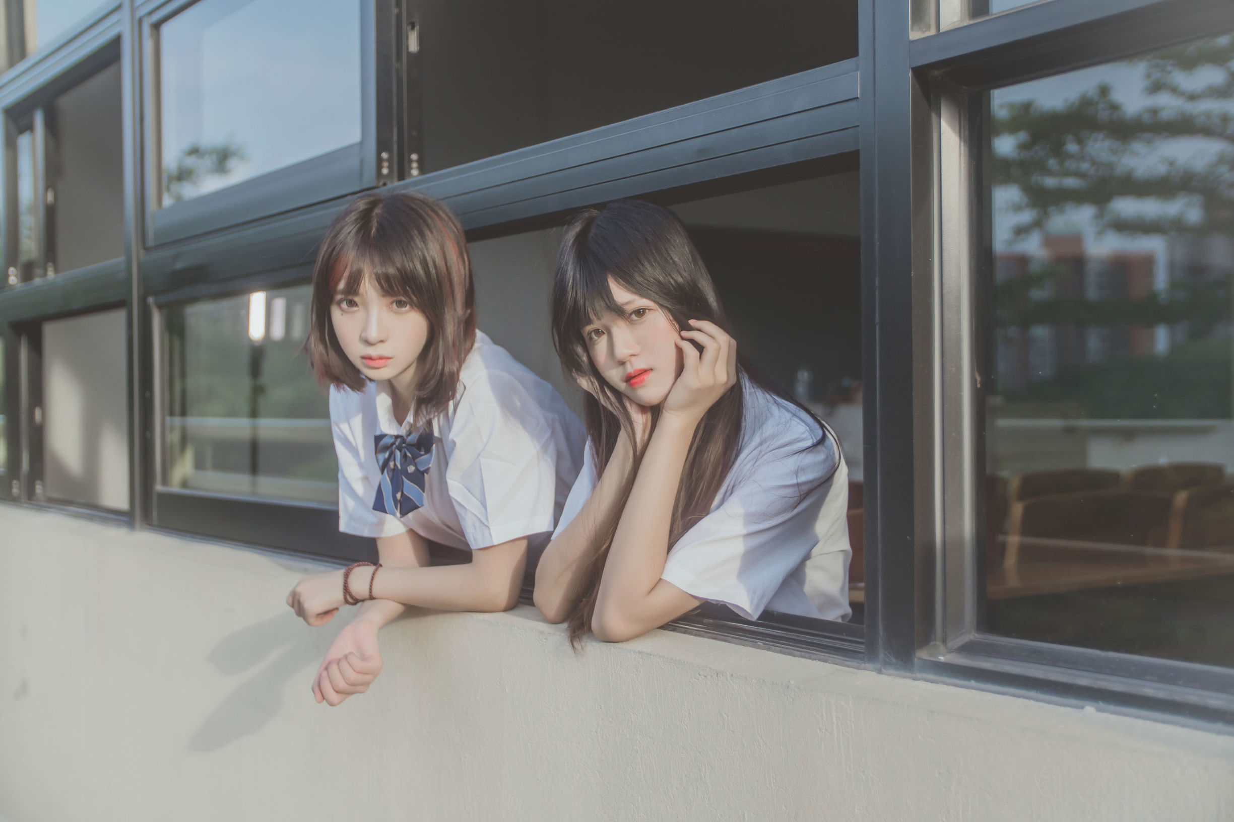 桜桃喵与疯猫ss JK百合 Cosplay