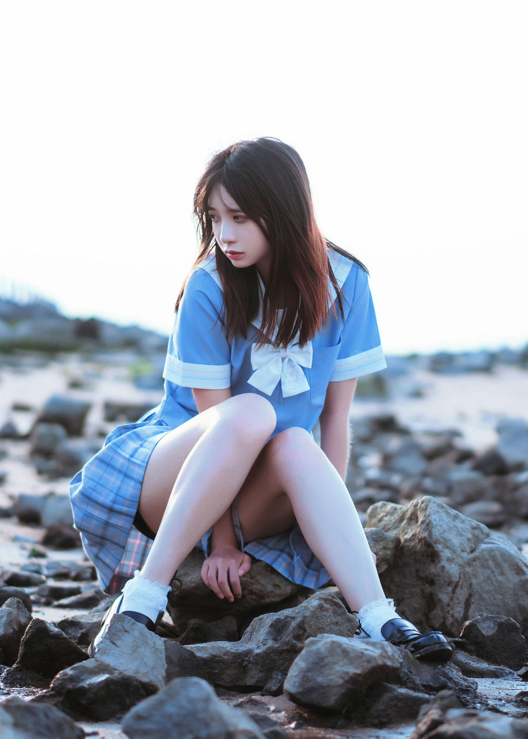 疯猫ss 一起去海鸥岛吧 校服海边Cosplay