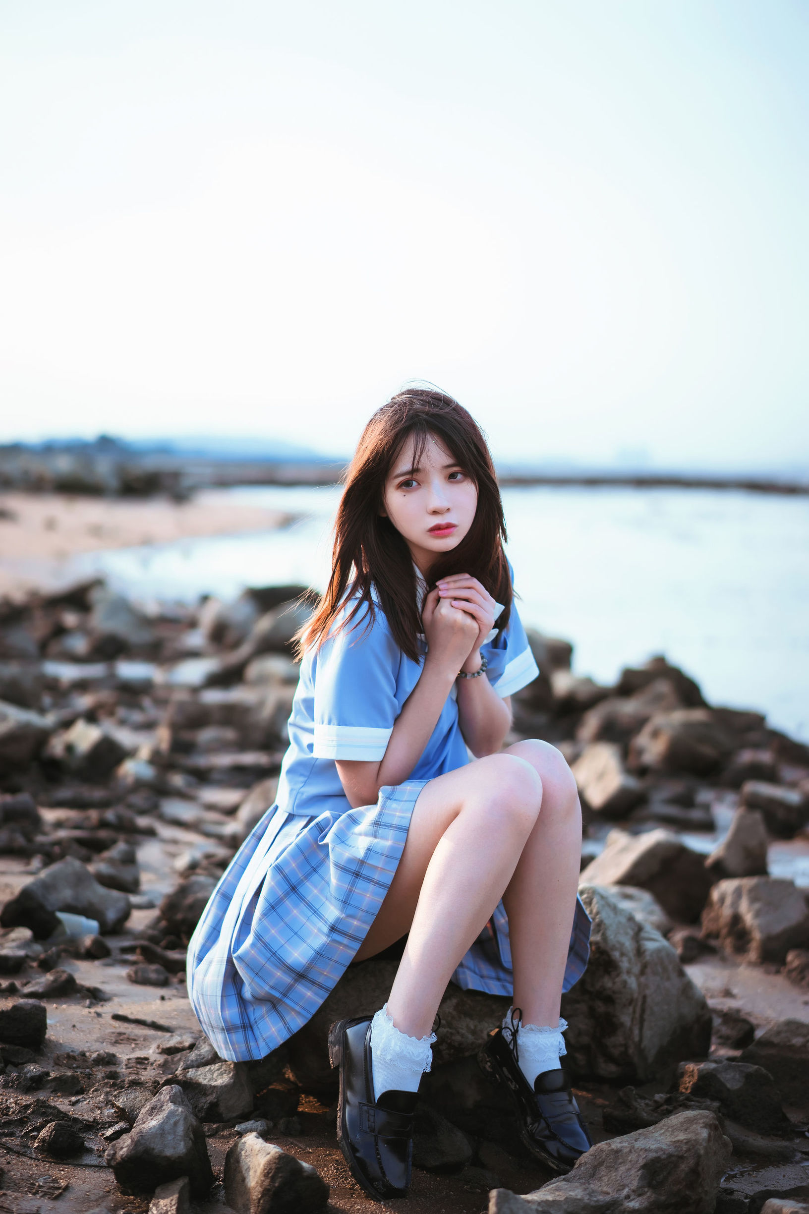 疯猫ss 一起去海鸥岛吧 校服海边Cosplay