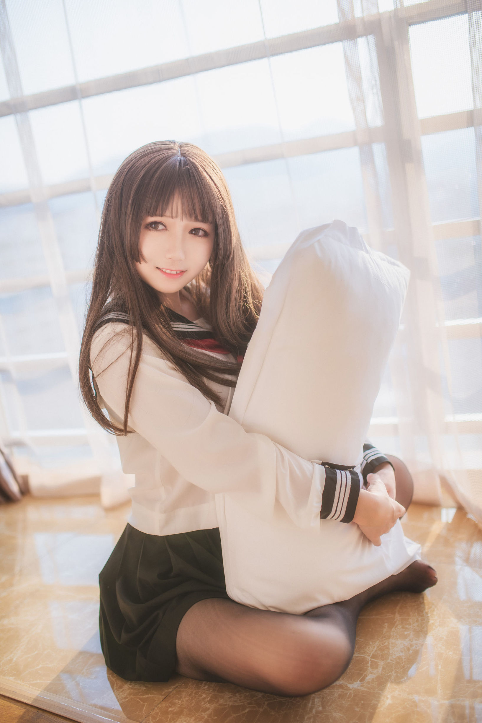 [萝莉COS] 白金Saki - 半透明水手服
