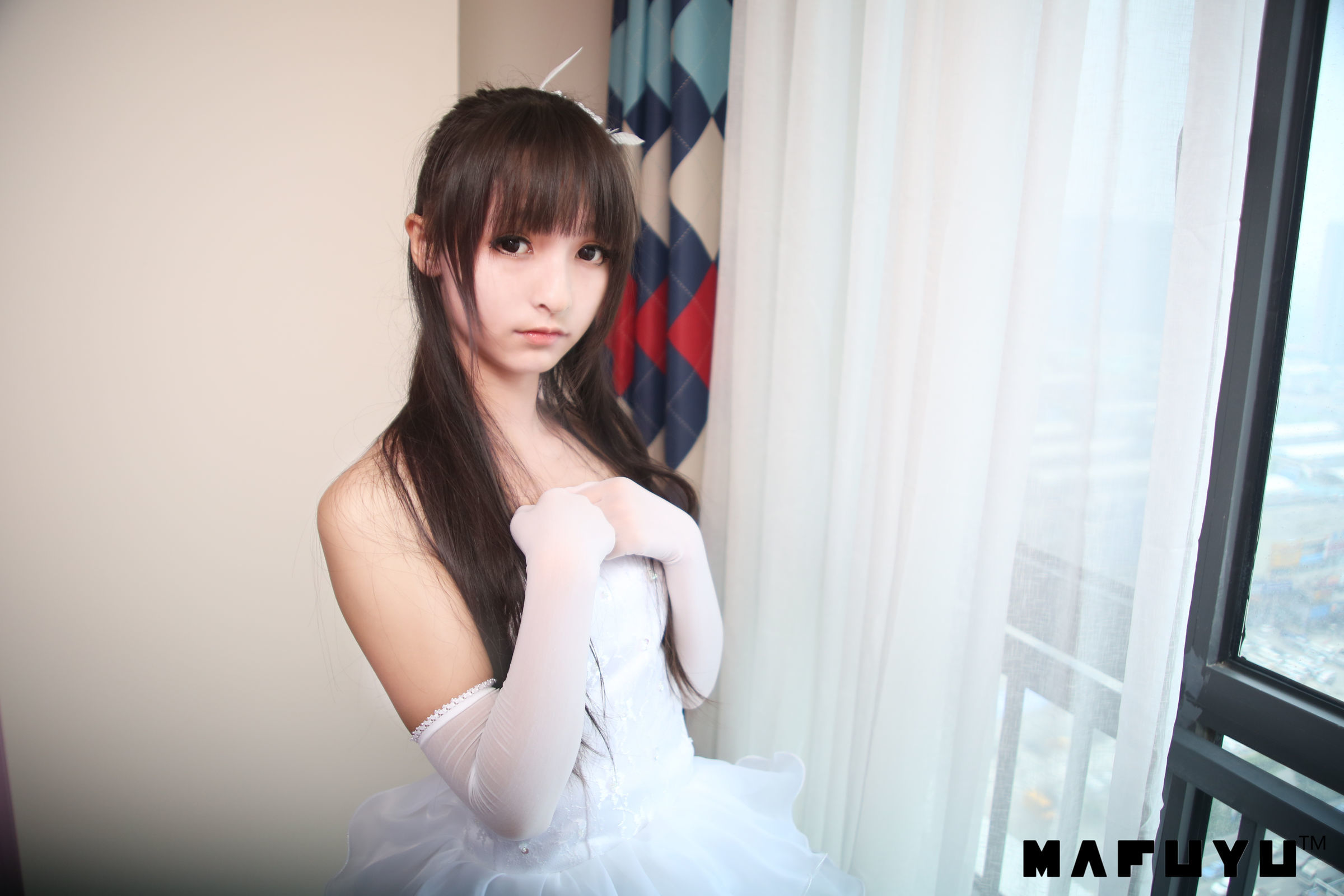  belle ta Cosplay] Kagura Ban Mafuyu Wedding Dress Series Photo Set