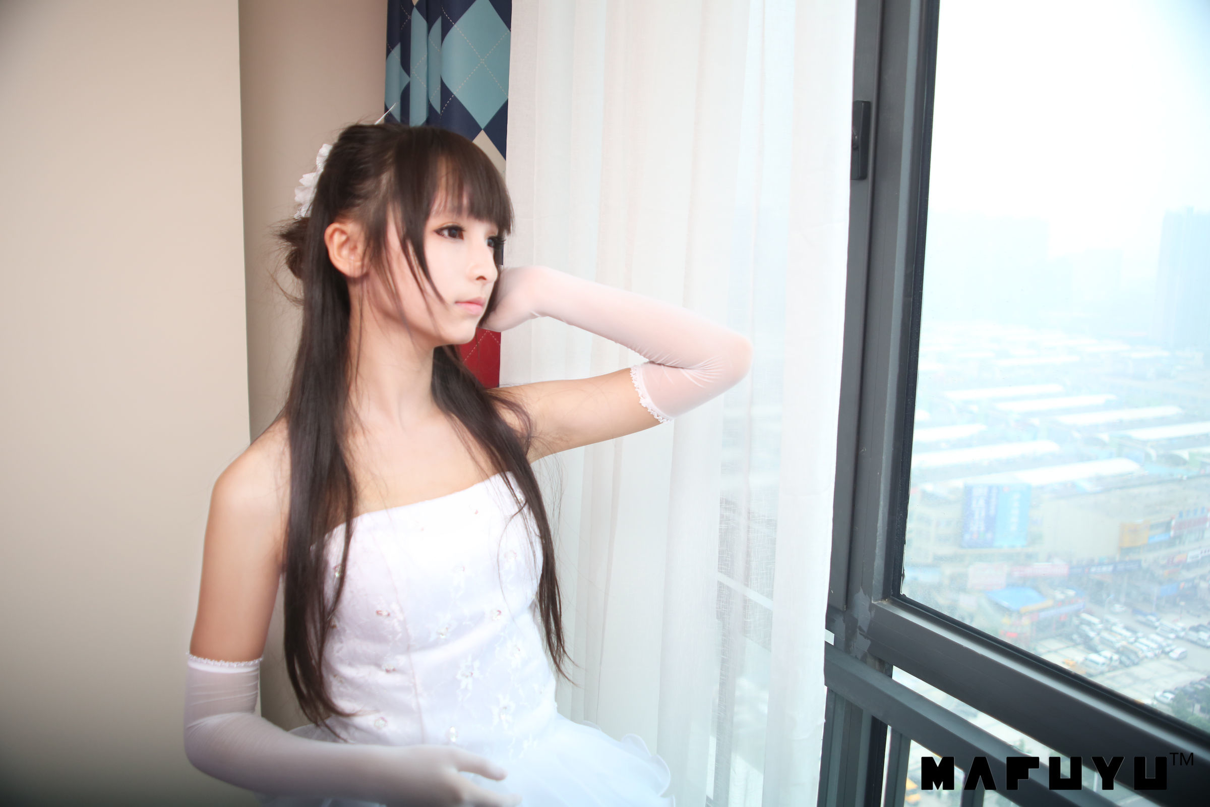  belle ta Cosplay] Kagura Ban Mafuyu Wedding Dress Series Photo Set