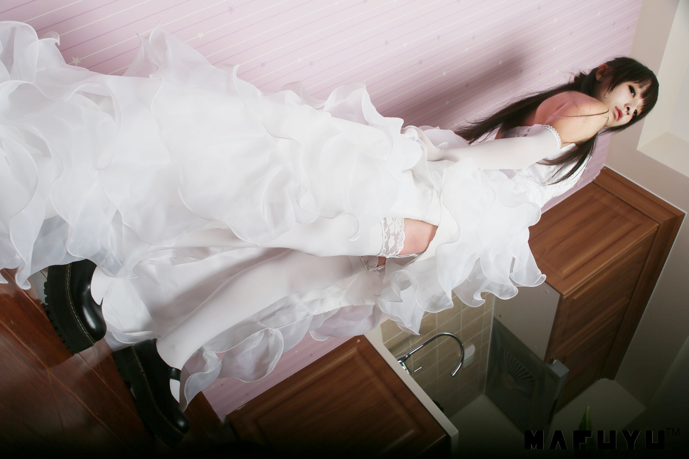  belle ta Cosplay] Kagura Ban Mafuyu Wedding Dress Series Photo Set