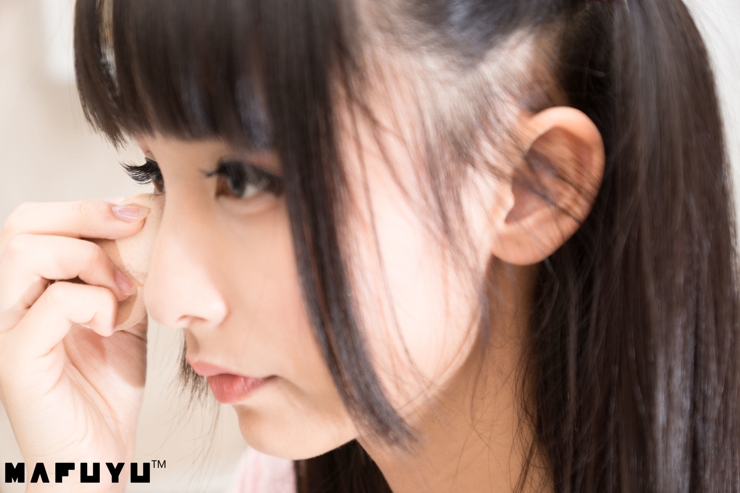  belle ta Cosplay] Kagura Ban Mafuyu Pink and White Striped Series Photo Set