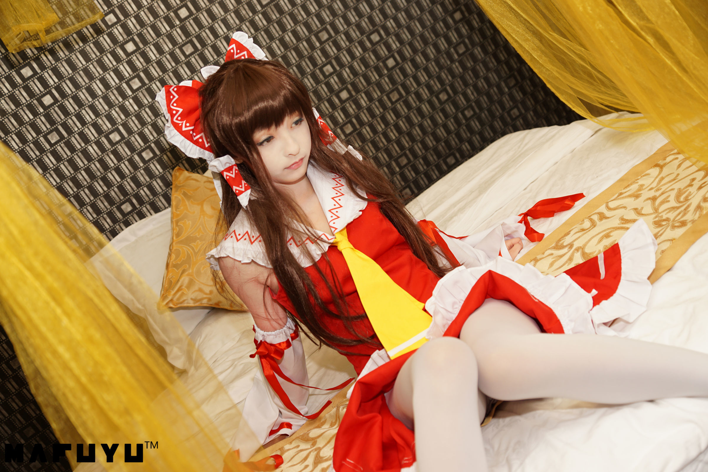  belle ta Cosplay] Kagura Ban Mafuyu Cosplay Reimu Cat Girl Series Photo Set