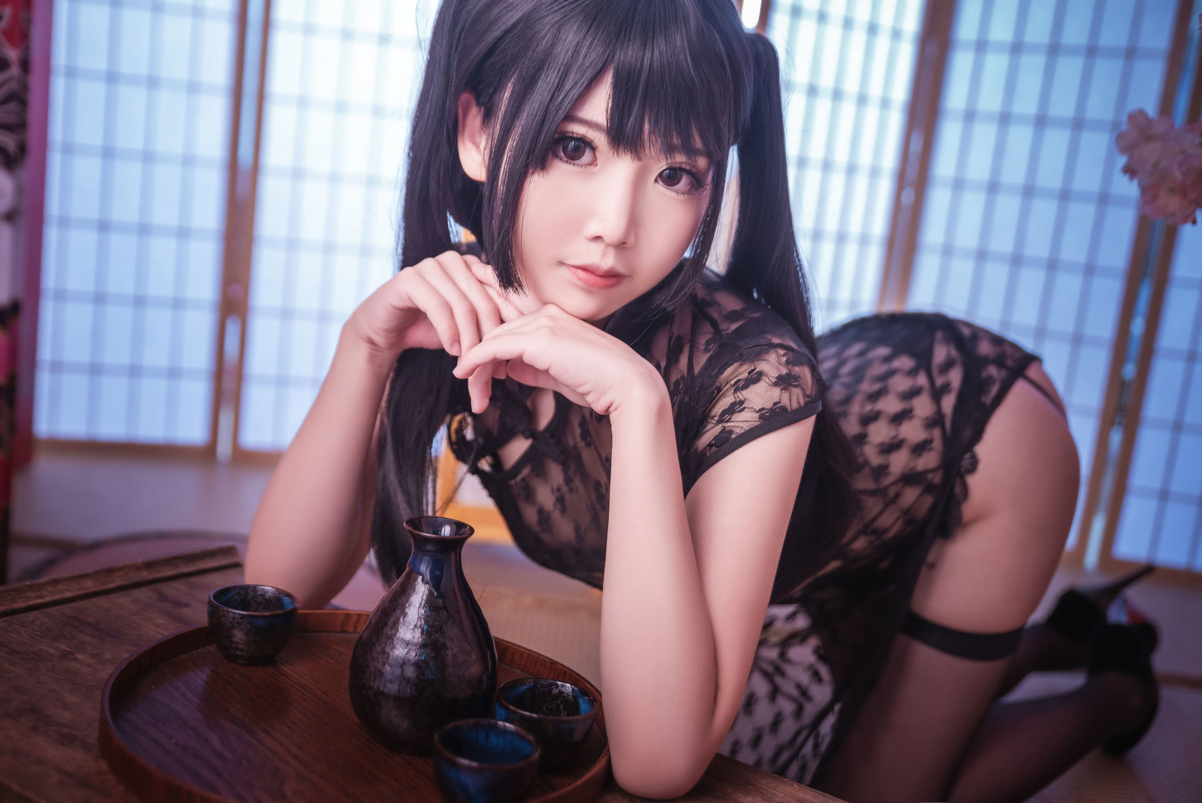 [萝莉COS] 面饼仙儿 - 黑丝情趣旗袍