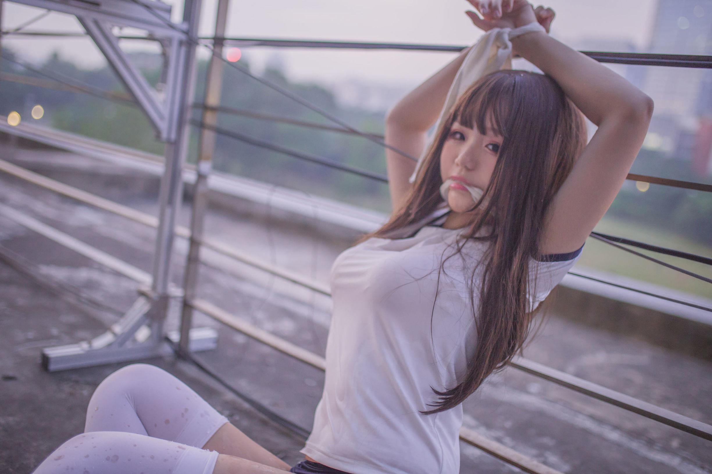  belle ta COS] Yoko Zhai Xia Cos - White Silk Bondage