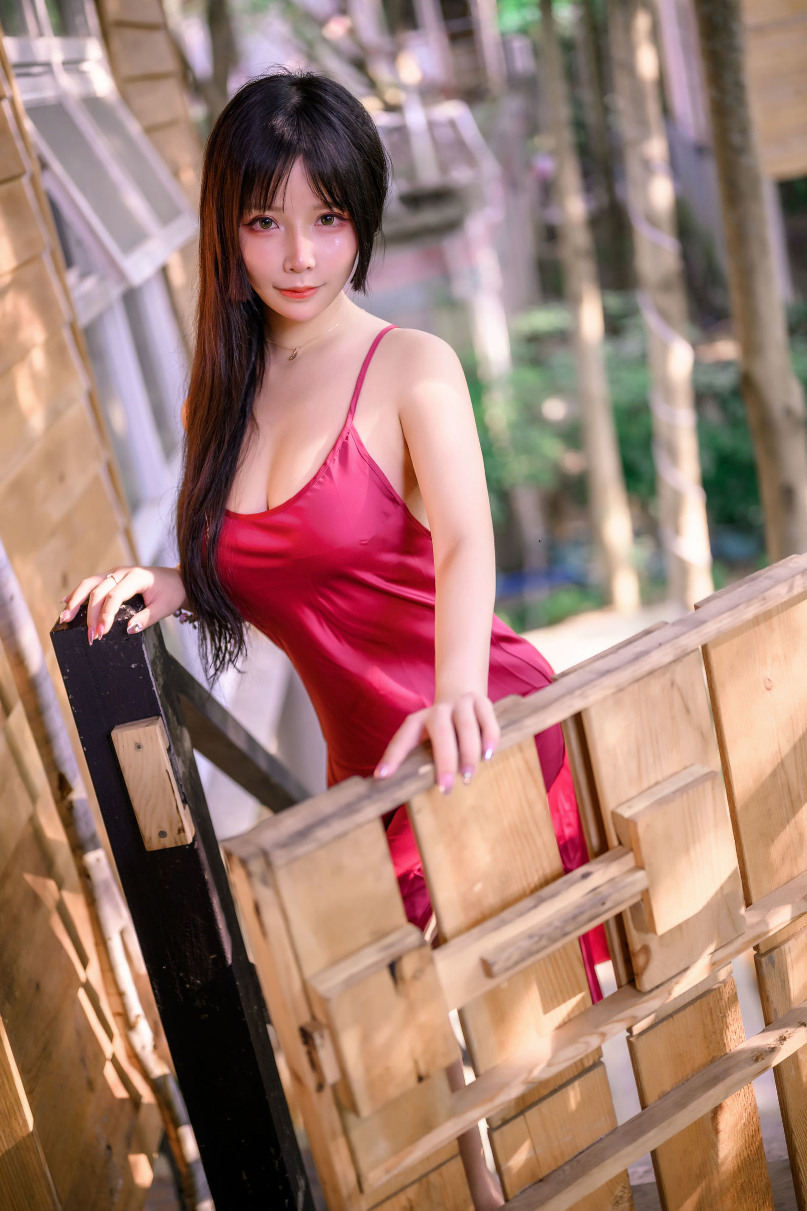 コスプレ福利] 二次元美少女がモクシアーを抱いて連れ去る - 屋外セクシー