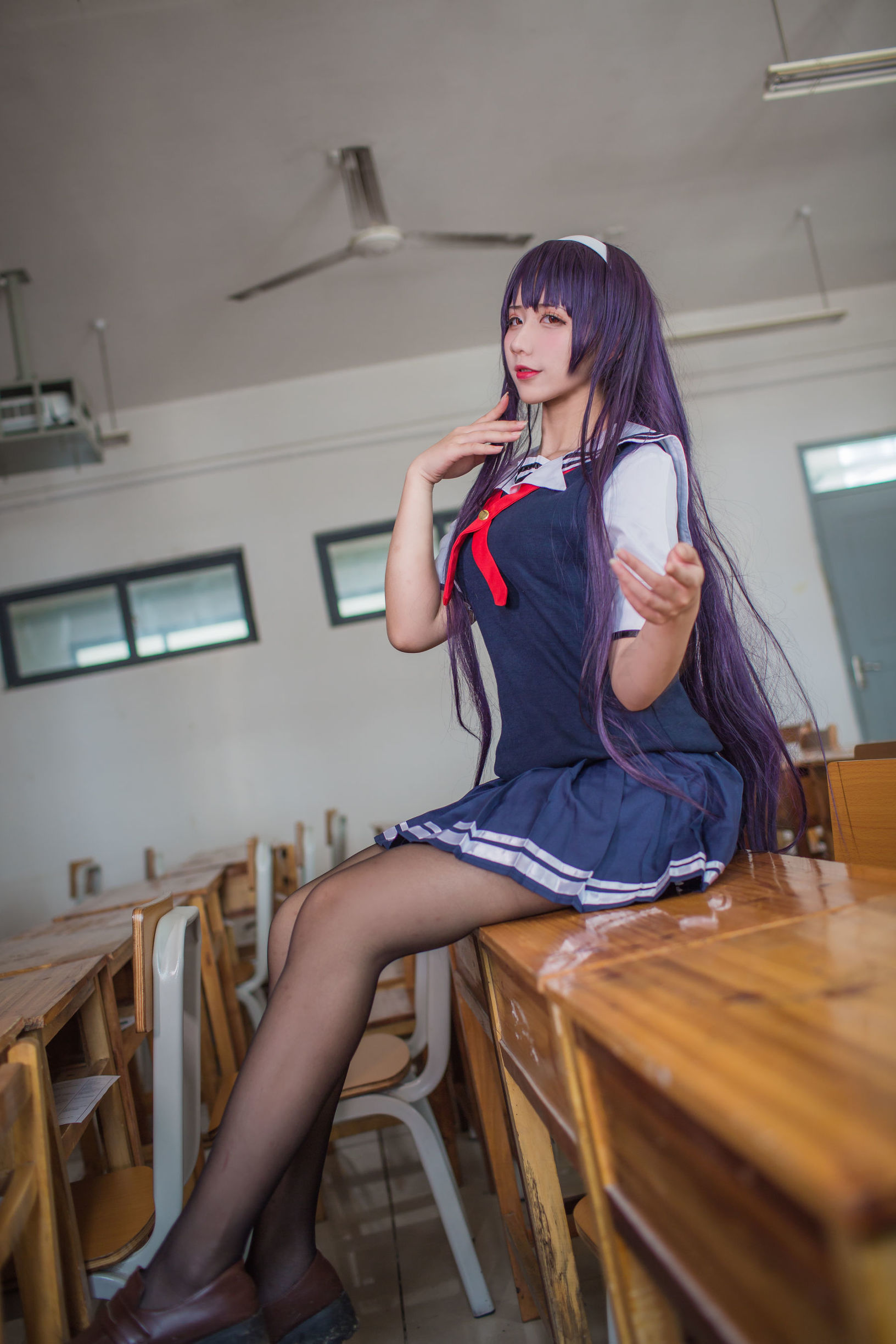 [COS福利] 动漫博主九曲Jean - 霞之丘诗羽夏季校服