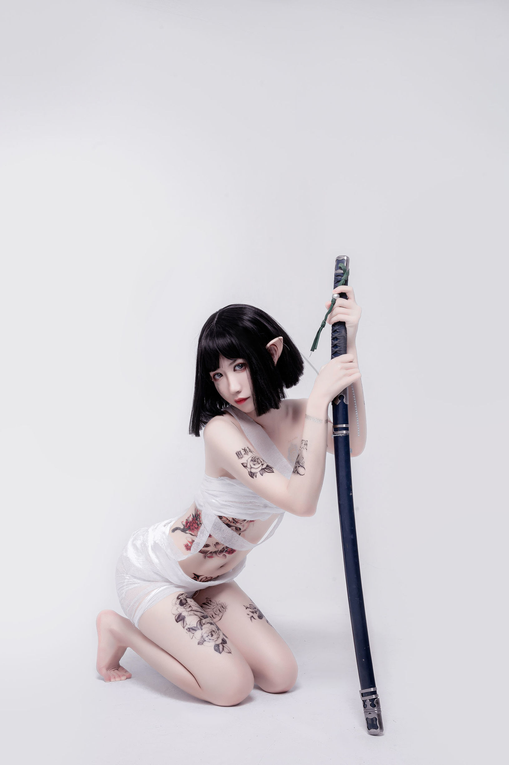 [COS福利] 动漫博主阮邑_Fairy - 绑带和武士