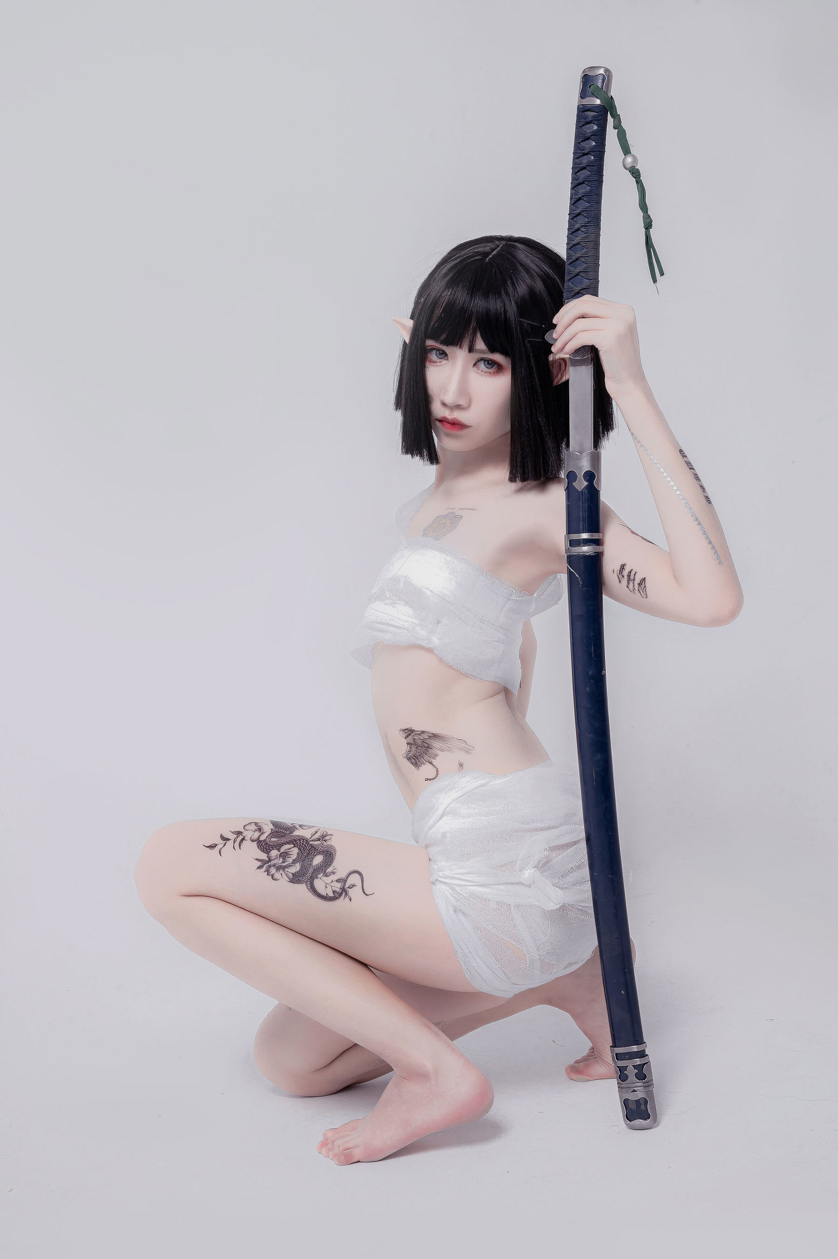 [COS福利] 动漫博主阮邑_Fairy - 绑带和武士