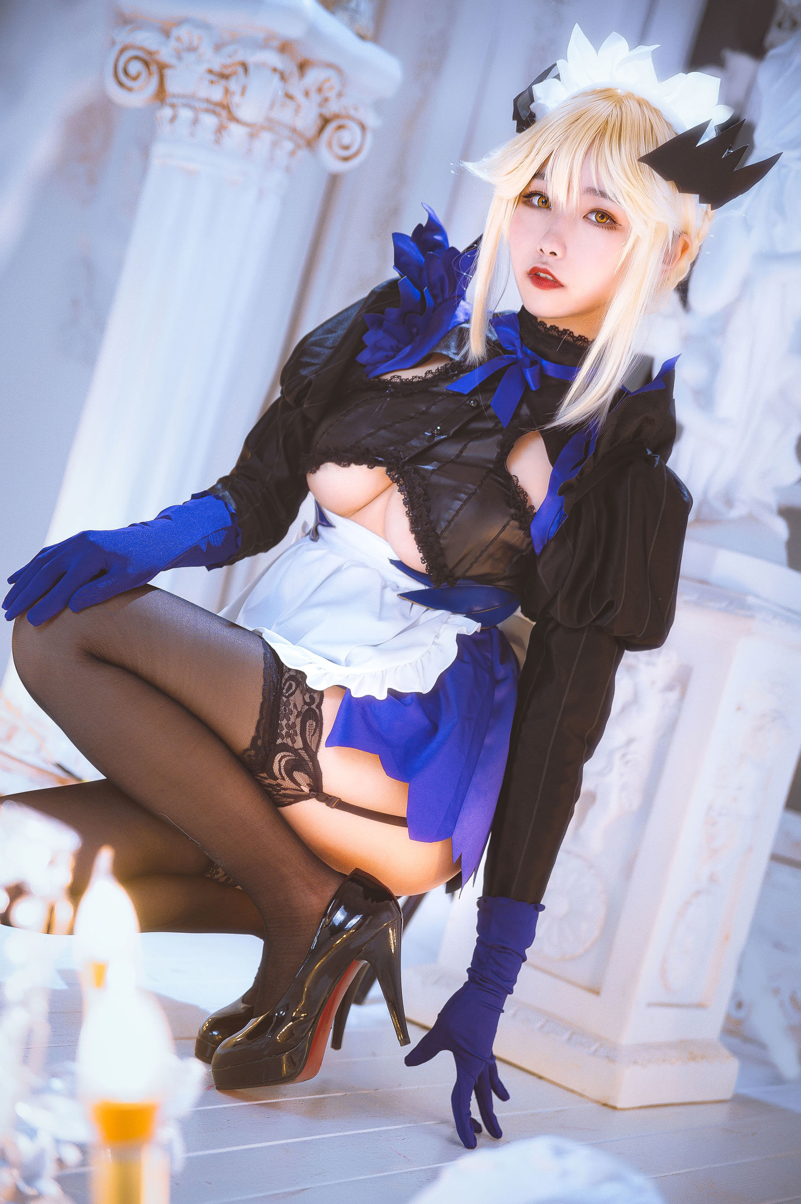COS Welfare] Weibo Girl Momoko Aoi Aoi - Black Gun Clumsy Maid