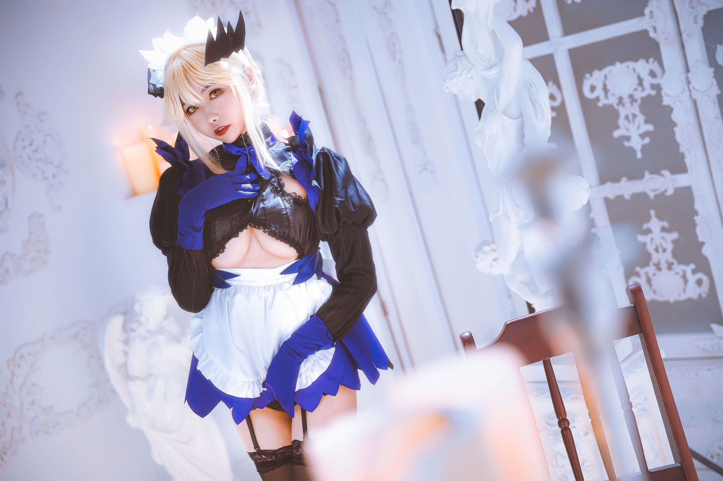 COS Welfare] Weibo Girl Momoko Aoi Aoi - Black Gun Clumsy Maid