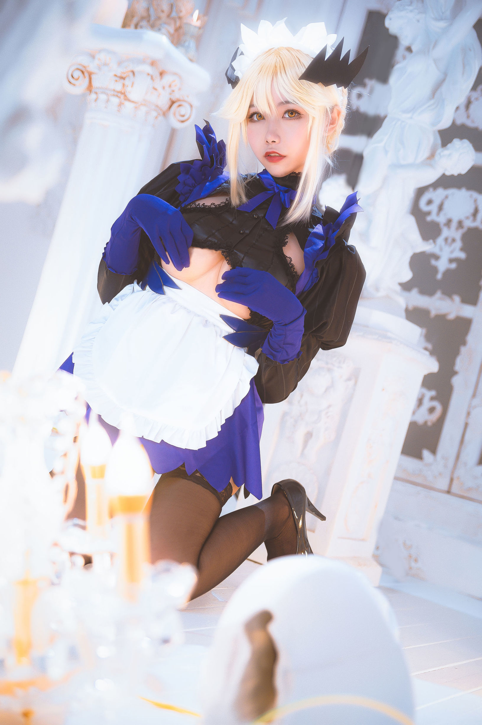 COS Welfare] Weibo Girl Momoko Aoi Aoi - Black Gun Clumsy Maid
