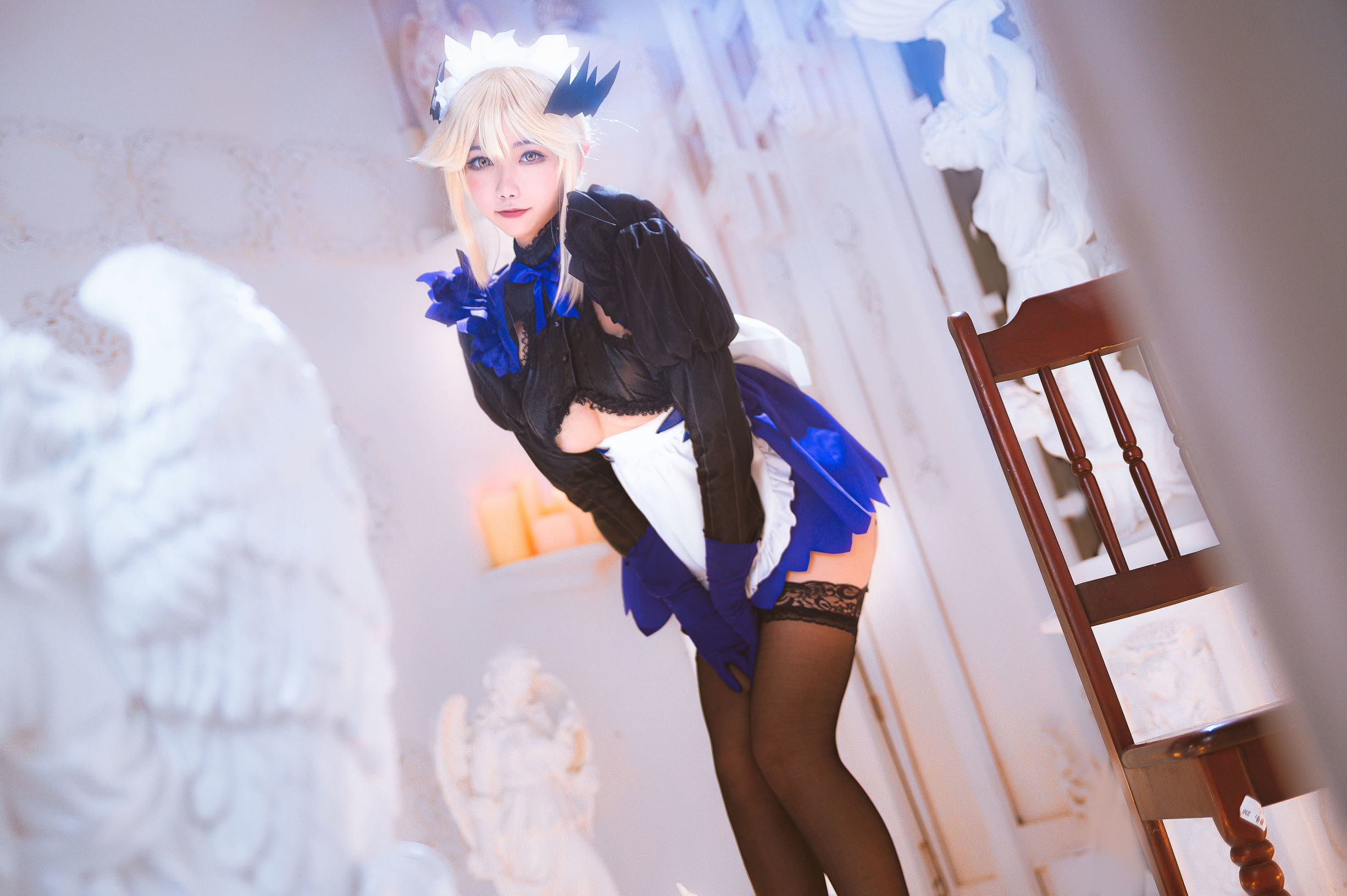 COS Welfare] Weibo Girl Momoko Aoi Aoi - Black Gun Clumsy Maid