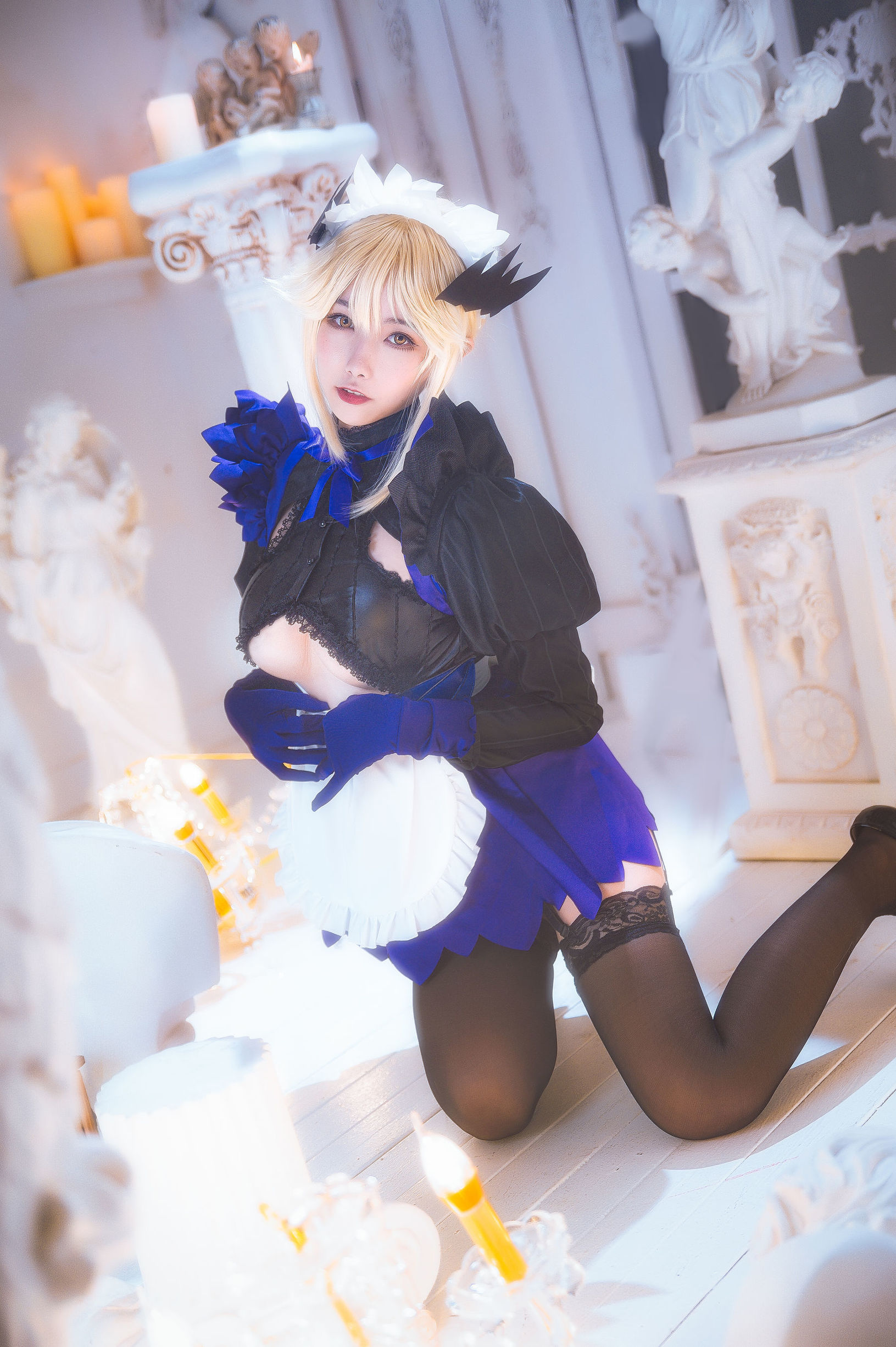 COS Welfare] Weibo Girl Momoko Aoi Aoi - Black Gun Clumsy Maid