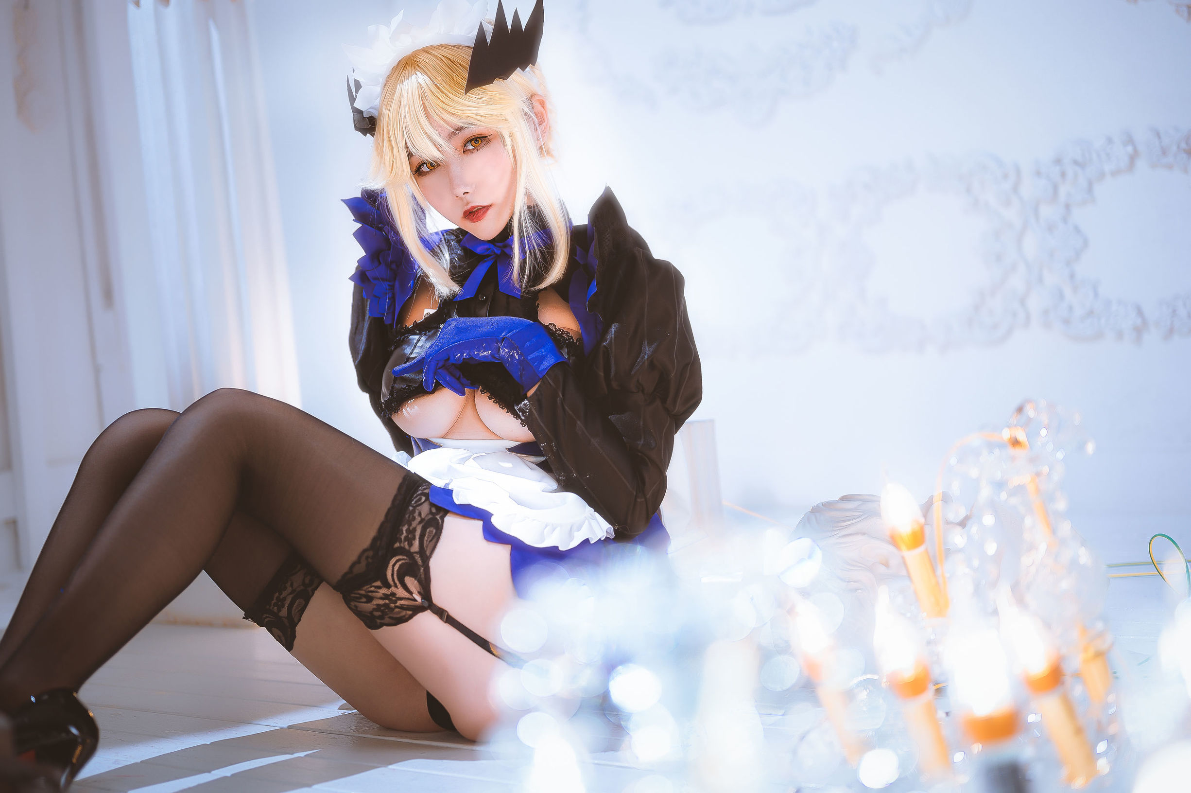 COS Welfare] Weibo Girl Momoko Aoi Aoi - Black Gun Clumsy Maid