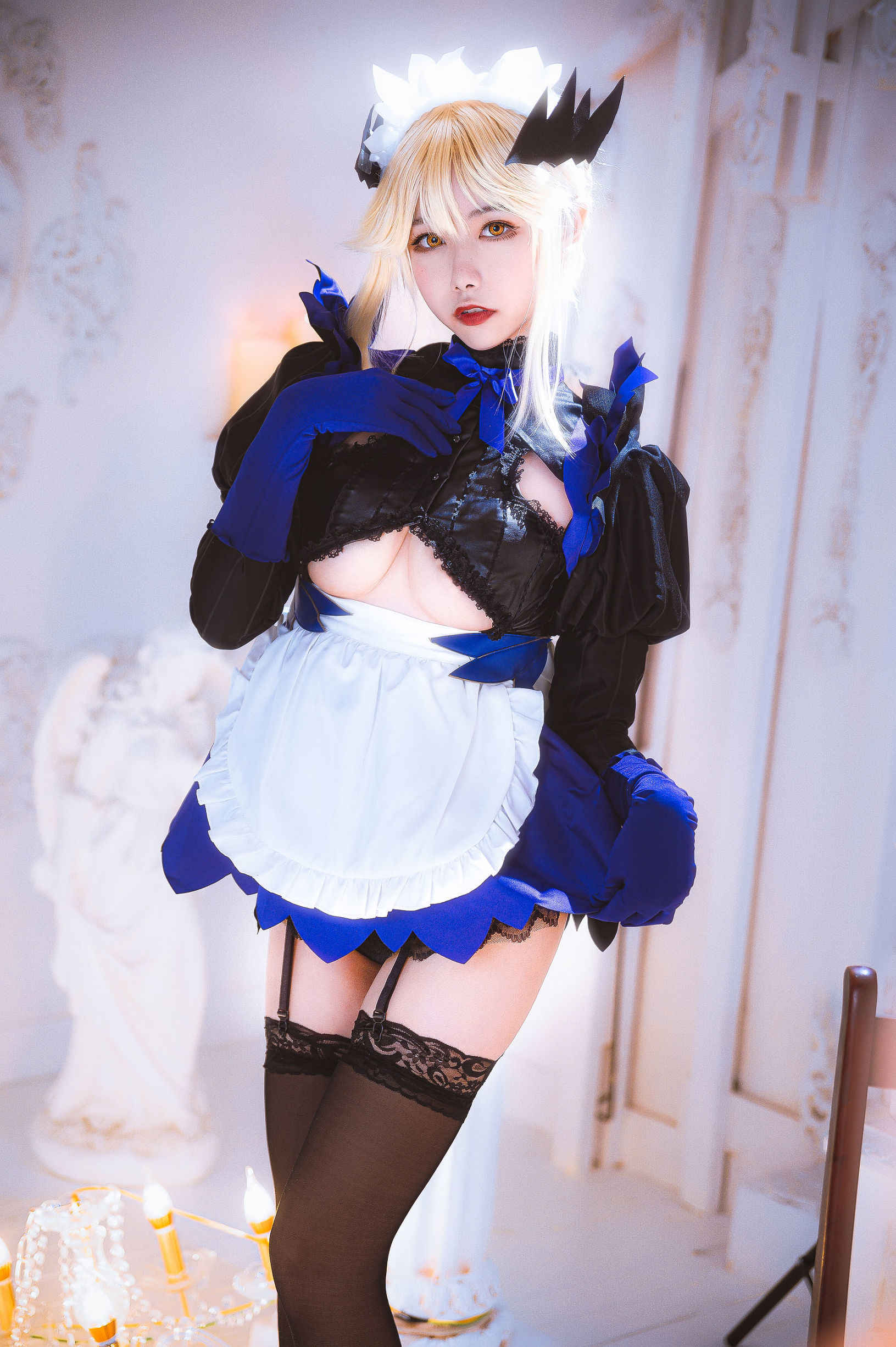 COS Welfare] Weibo Girl Momoko Aoi Aoi - Black Gun Clumsy Maid