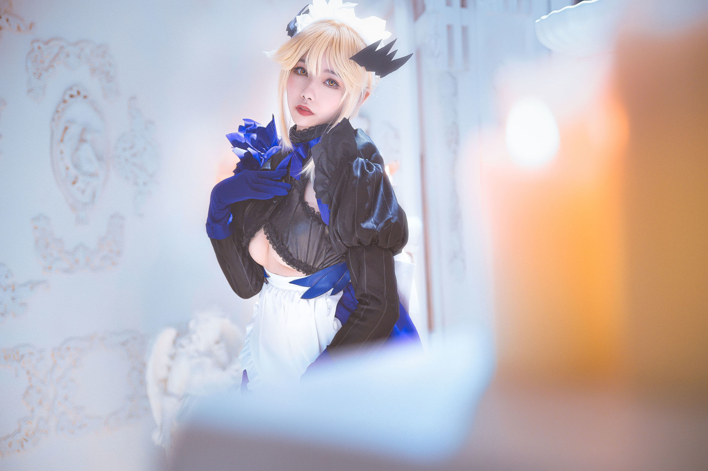 COS Welfare] Weibo Girl Momoko Aoi Aoi - Black Gun Clumsy Maid