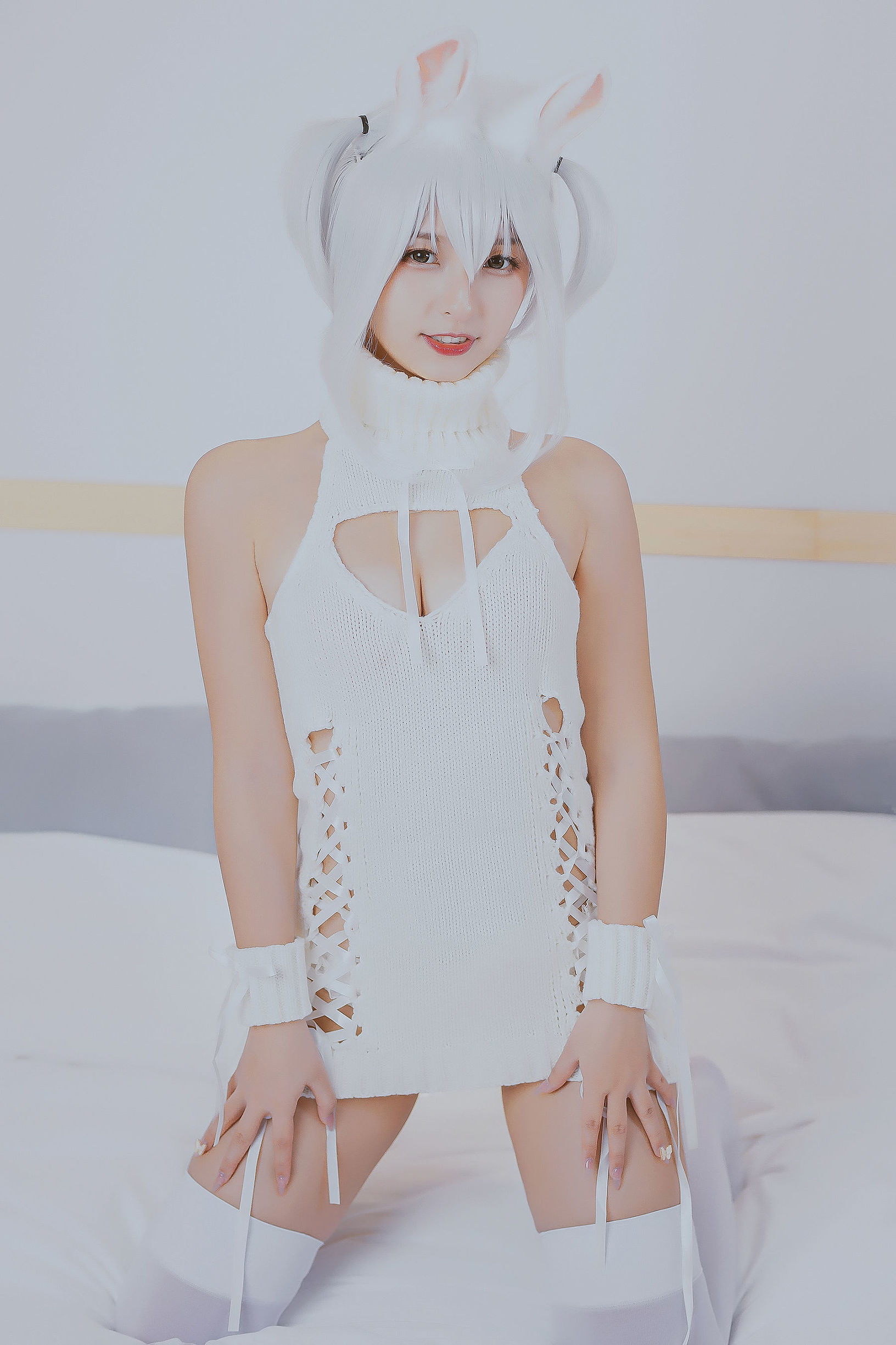 コスプレ福利] ロリ神楽板真冬の危険な耳-狼妹&兎娘