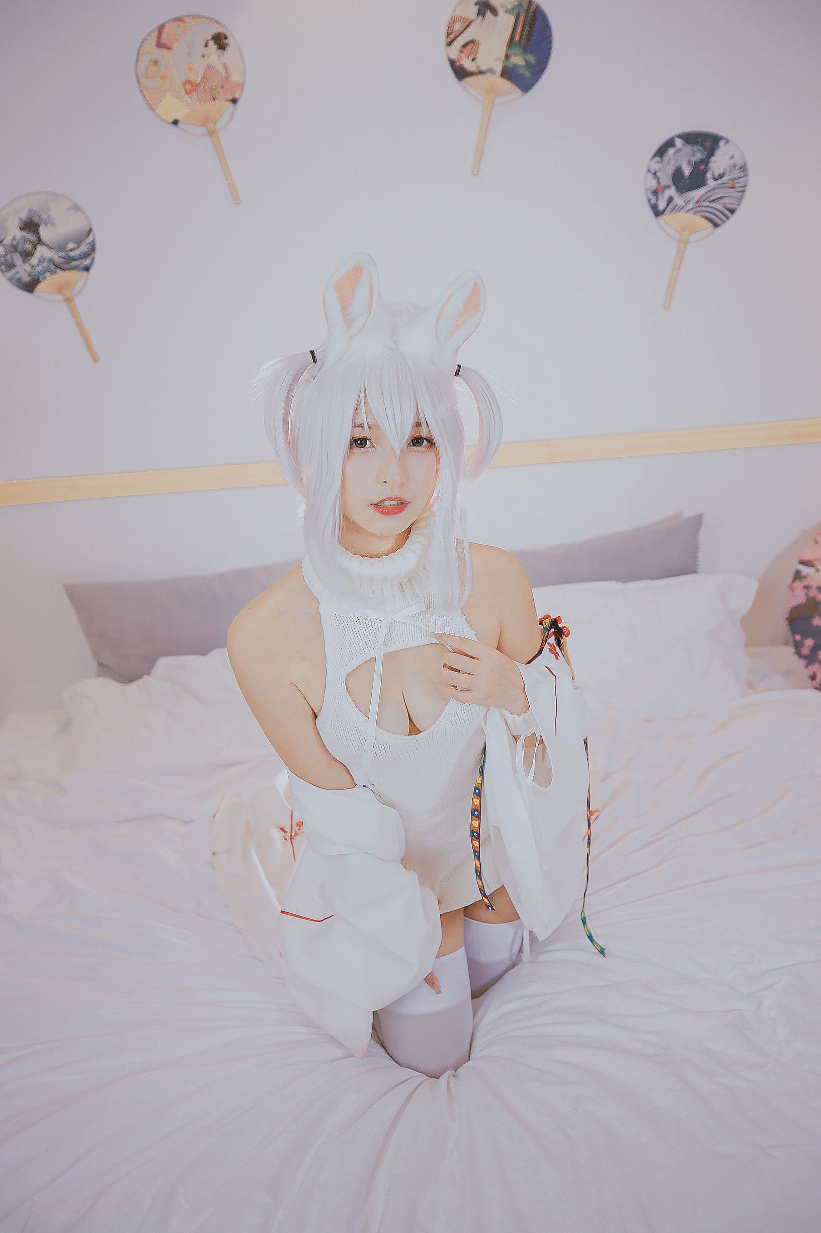 コスプレ福利] ロリ神楽板真冬の危険な耳-狼妹&兎娘
